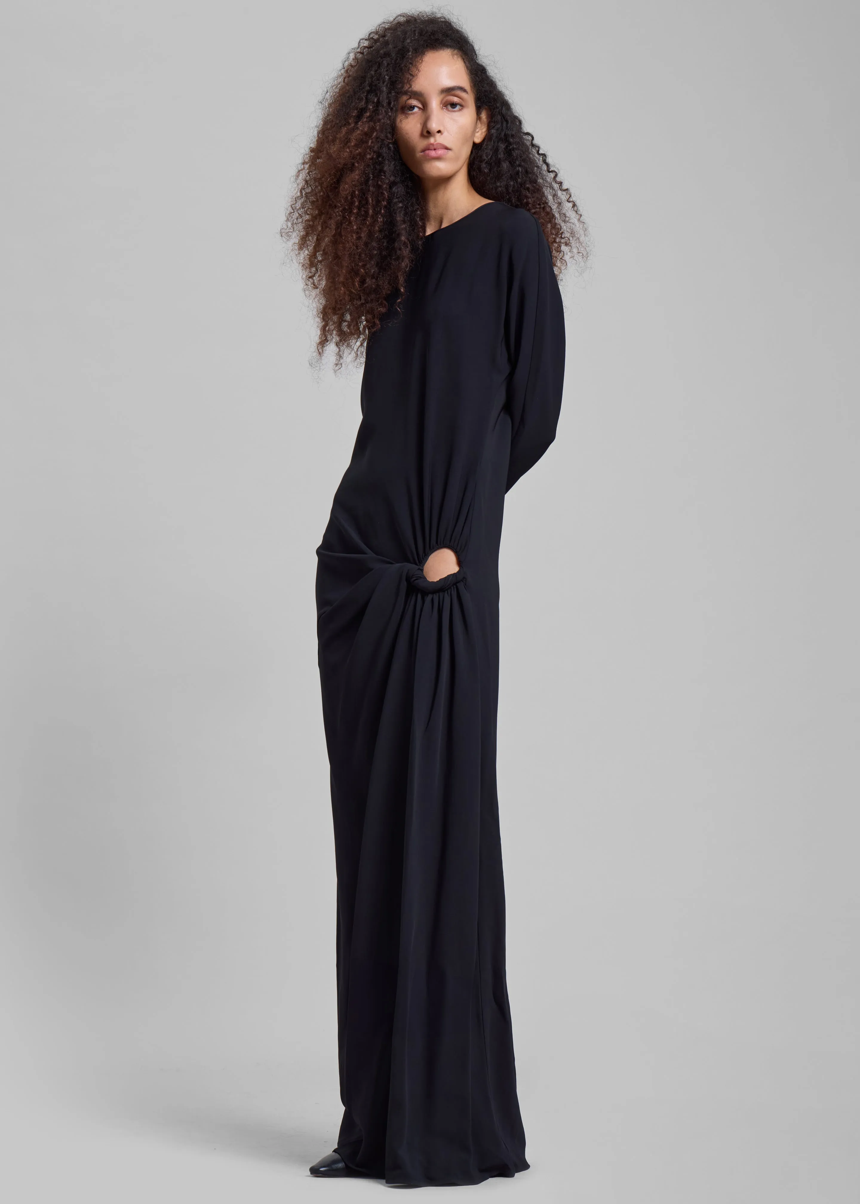 Christopher Esber Ruched Twisted Long Sleeve Dress - Black sold by Frankie Shop