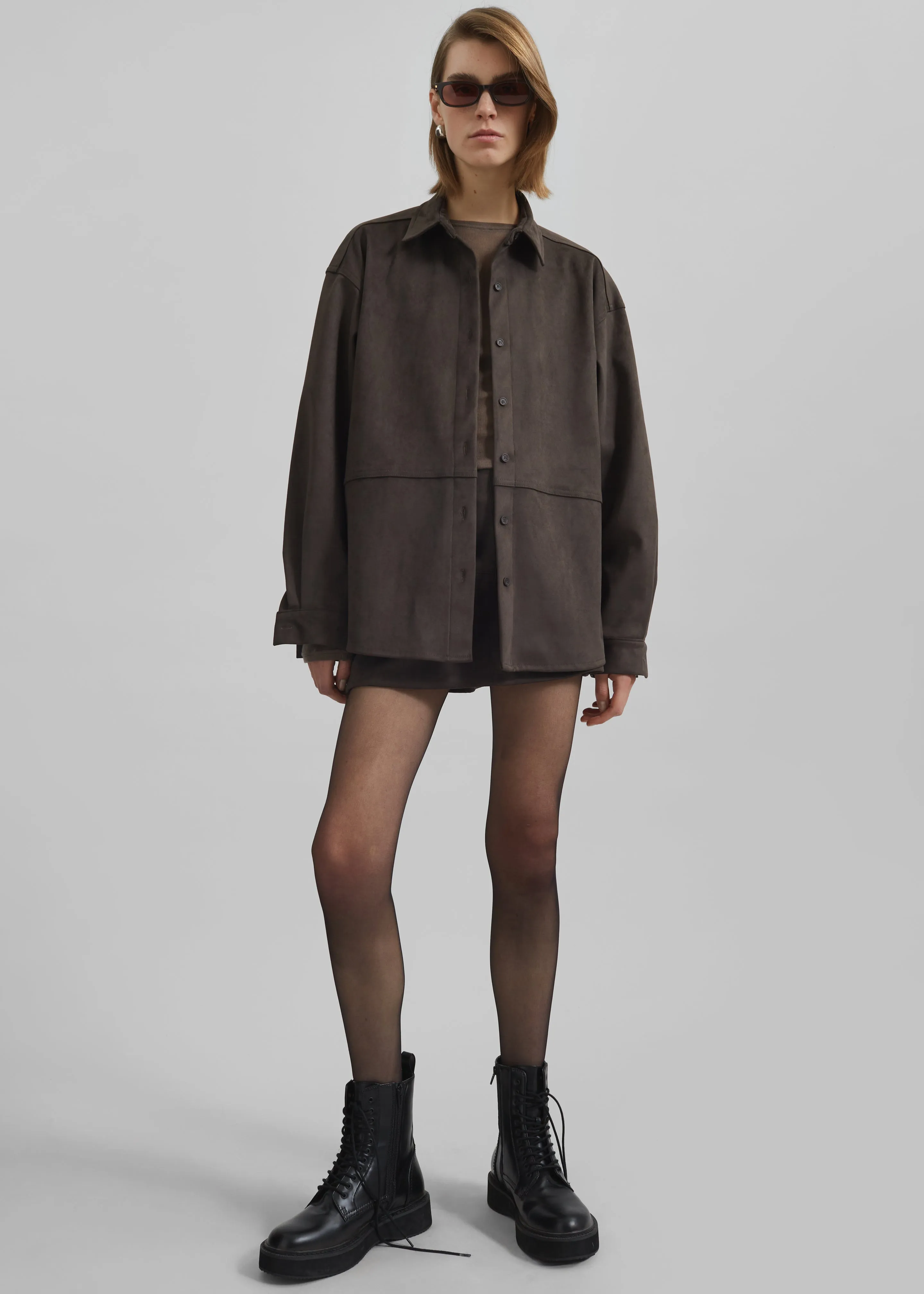 Regina Faux Suede Shirt - Brown sold by Frankie Shop product image thumbnail 3