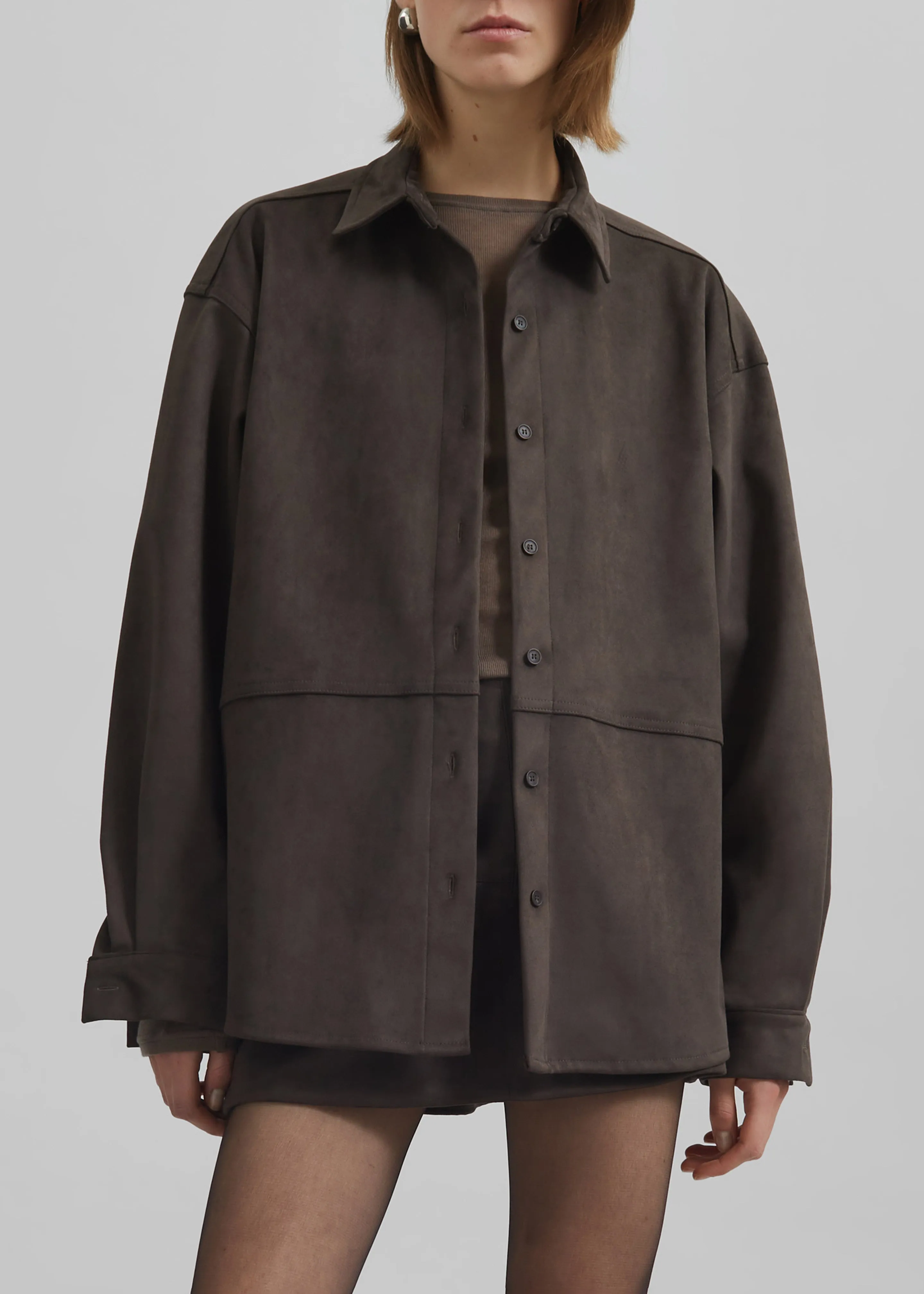 Regina Faux Suede Shirt - Brown sold by Frankie Shop product image thumbnail 4