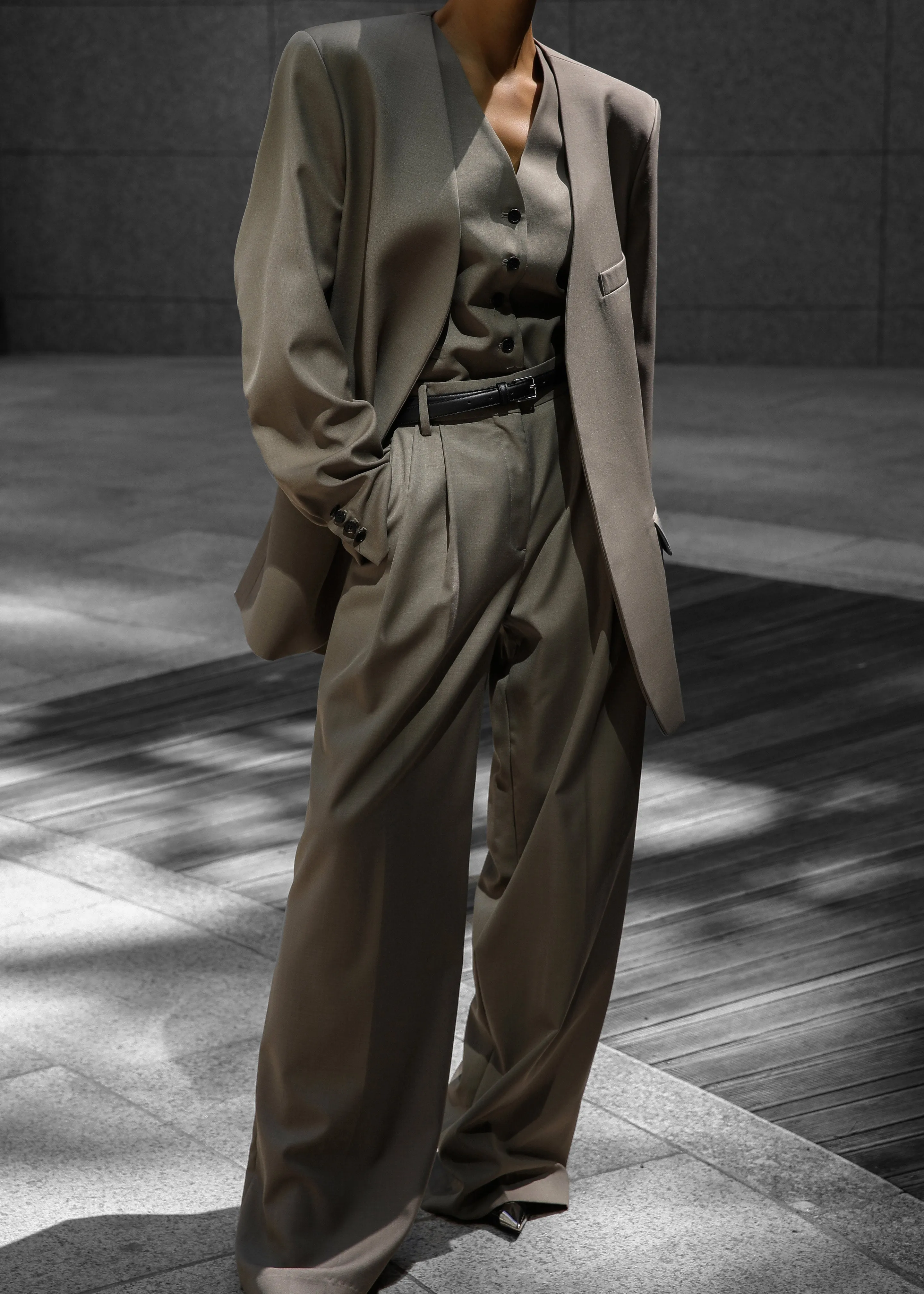 Gillian Collarless Blazer - Taupe sold by Frankie Shop product image thumbnail 2