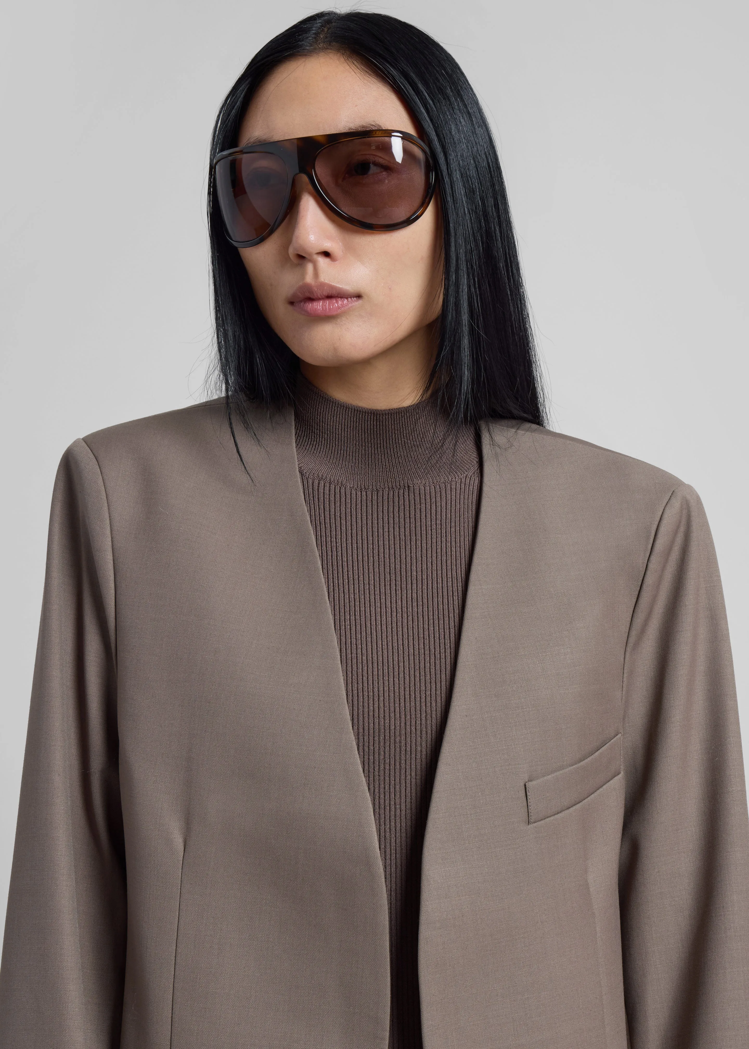 Gillian Collarless Blazer - Taupe sold by Frankie Shop product image thumbnail 4