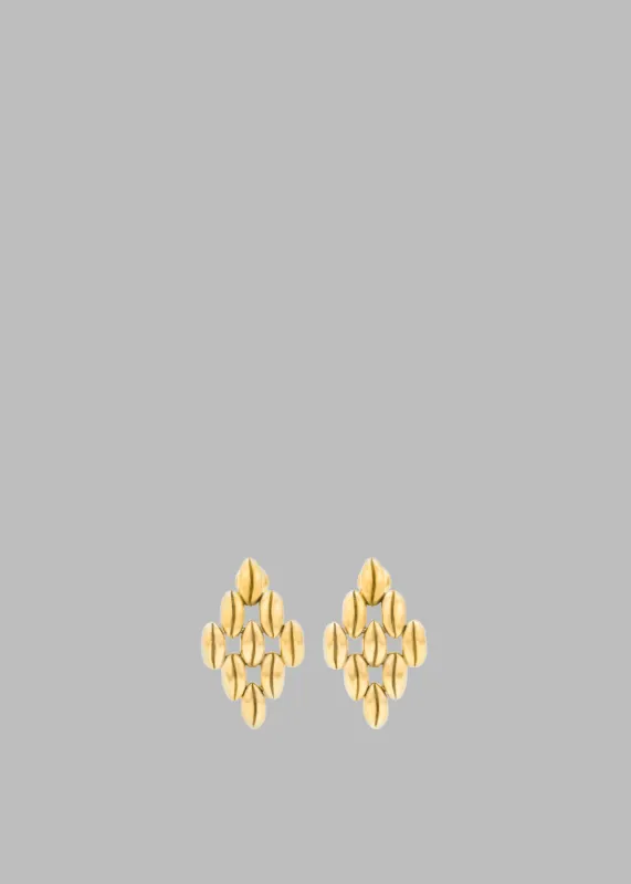 Bevza Grains Small Rhomb Earrings - Gold made by Bevza