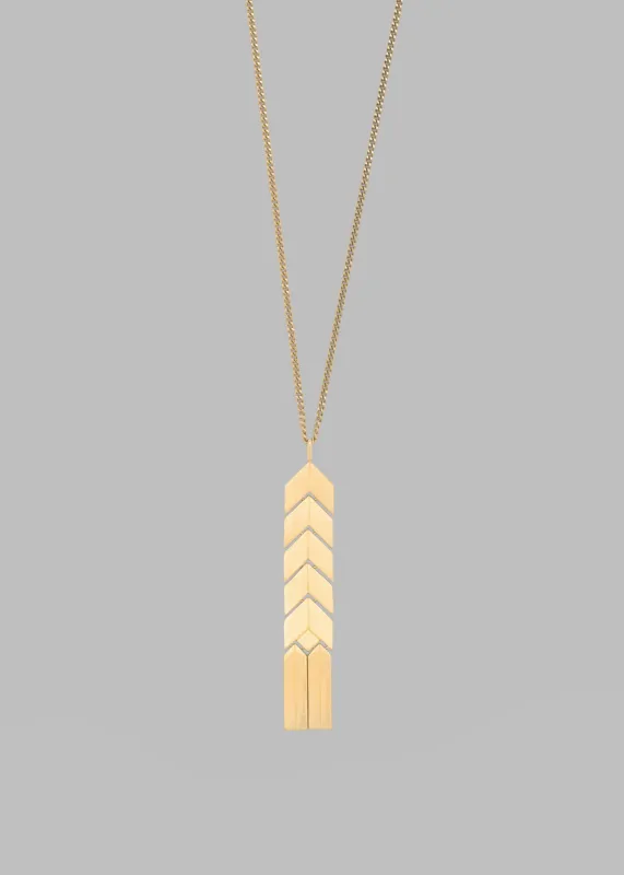 Bevza Flat Spikelet Pendant - Gold made by Bevza