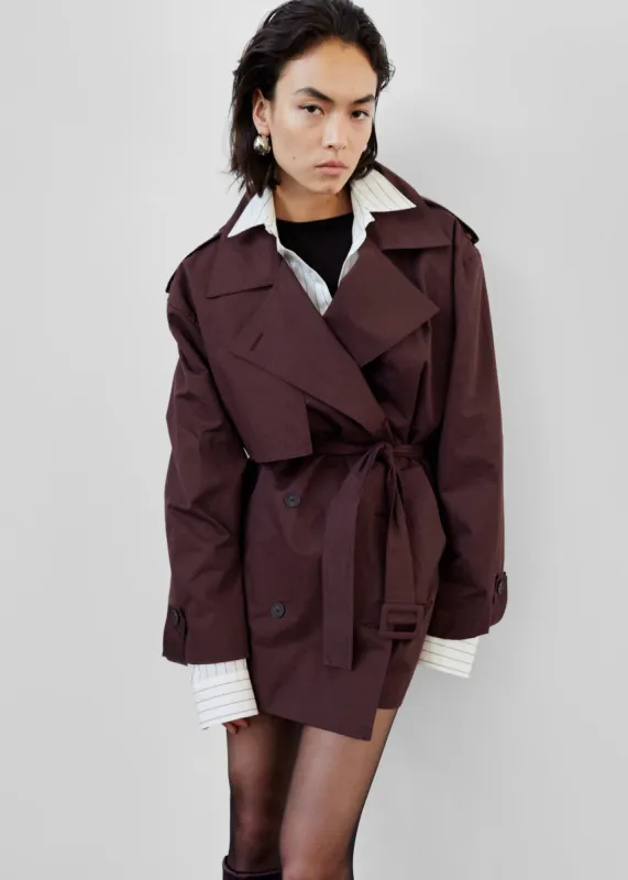 Lisburn Short Trench - Burgundy sold by Frankie Shop