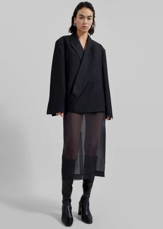 Geneva Wrap Blazer - Black sold by Frankie Shop