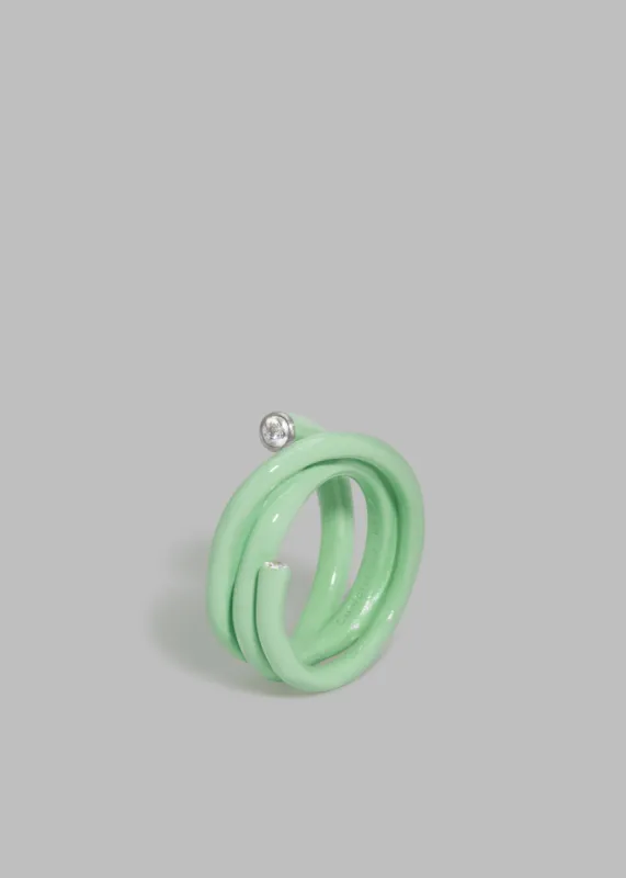 Completedworks Zirconia Ring - Green Enamel made by Frankie Shop