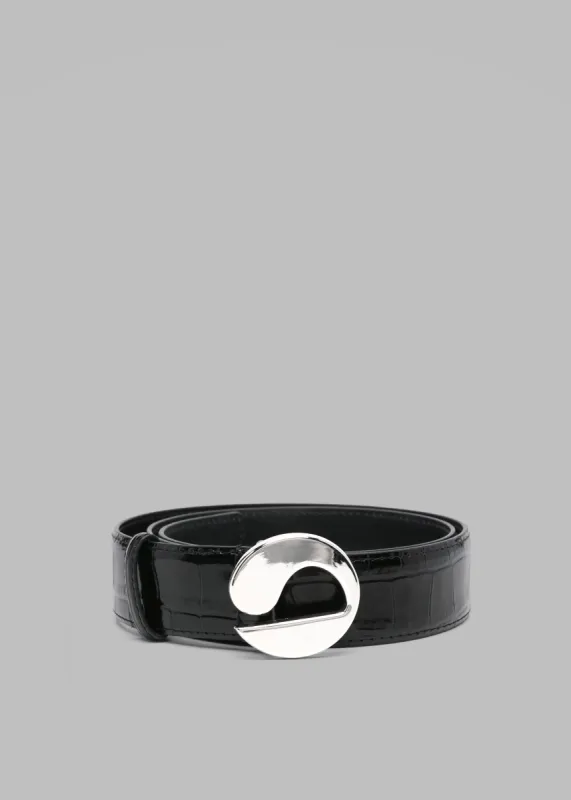 Coperni Croco Logo Skinny Belt - Black sold by Frankie Shop