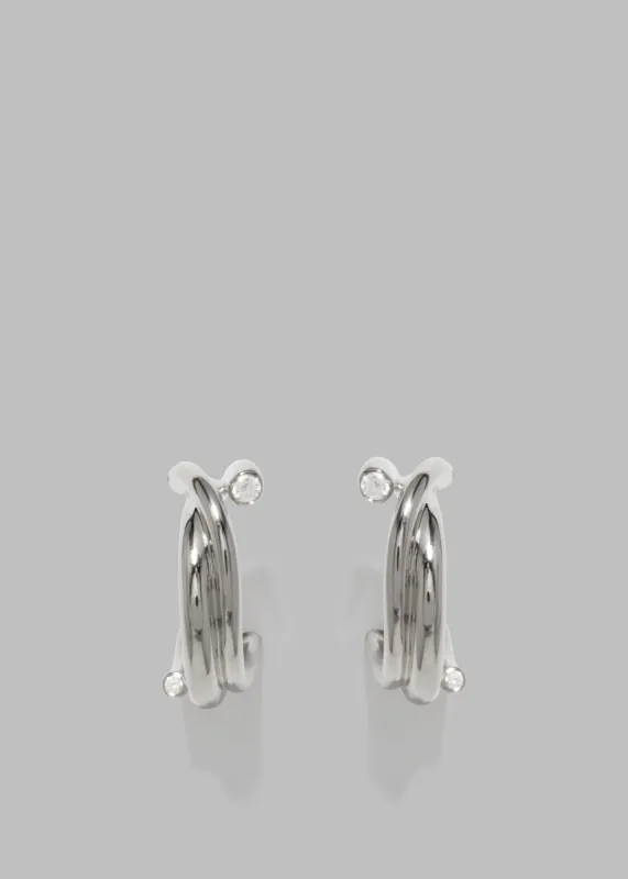 Completedworks Zirconia Hoop Earrings - Silver made by Frankie Shop