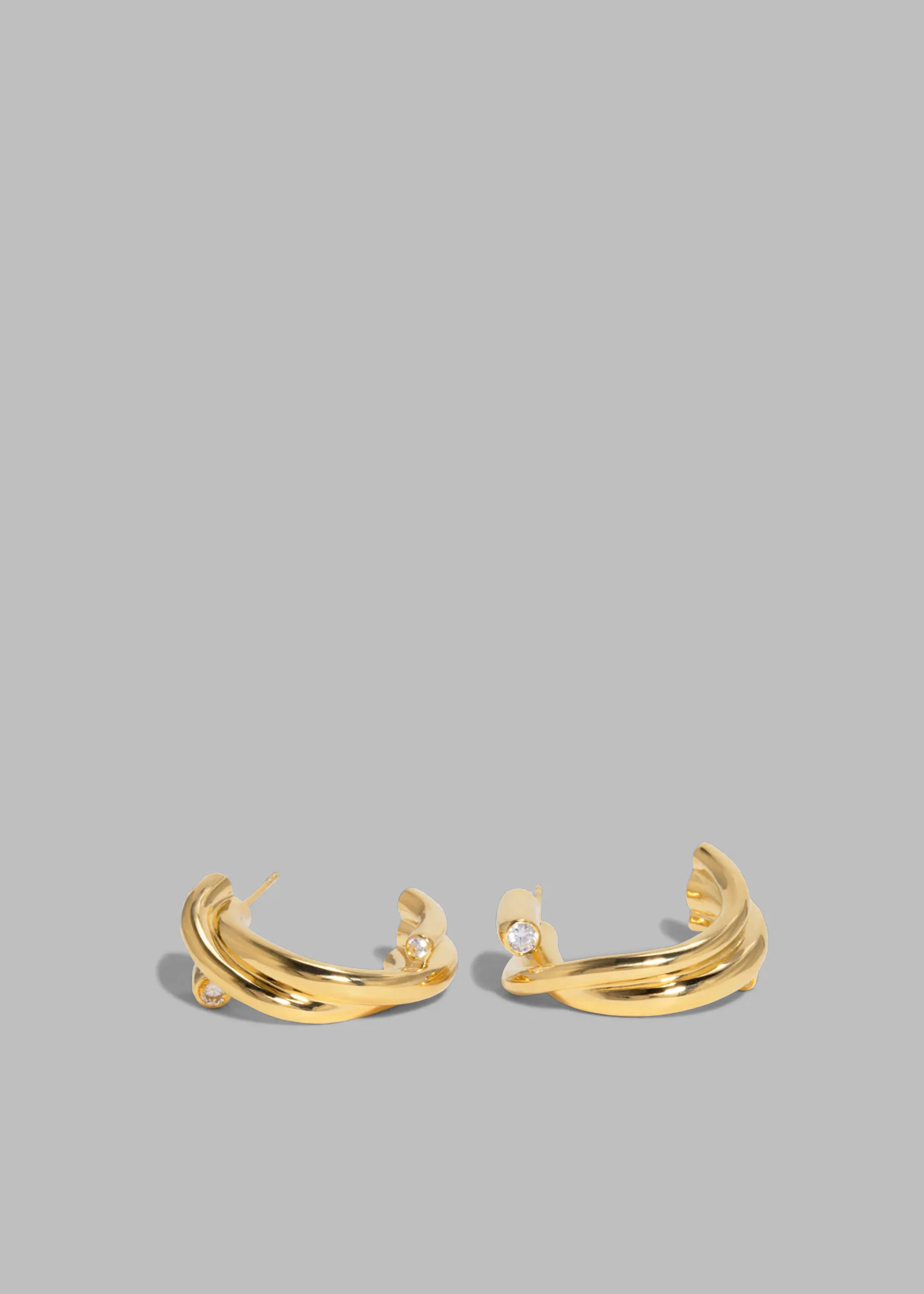 Completedworks Zirconia Hoop Earrings - Gold sold by Frankie Shop product image thumbnail 3