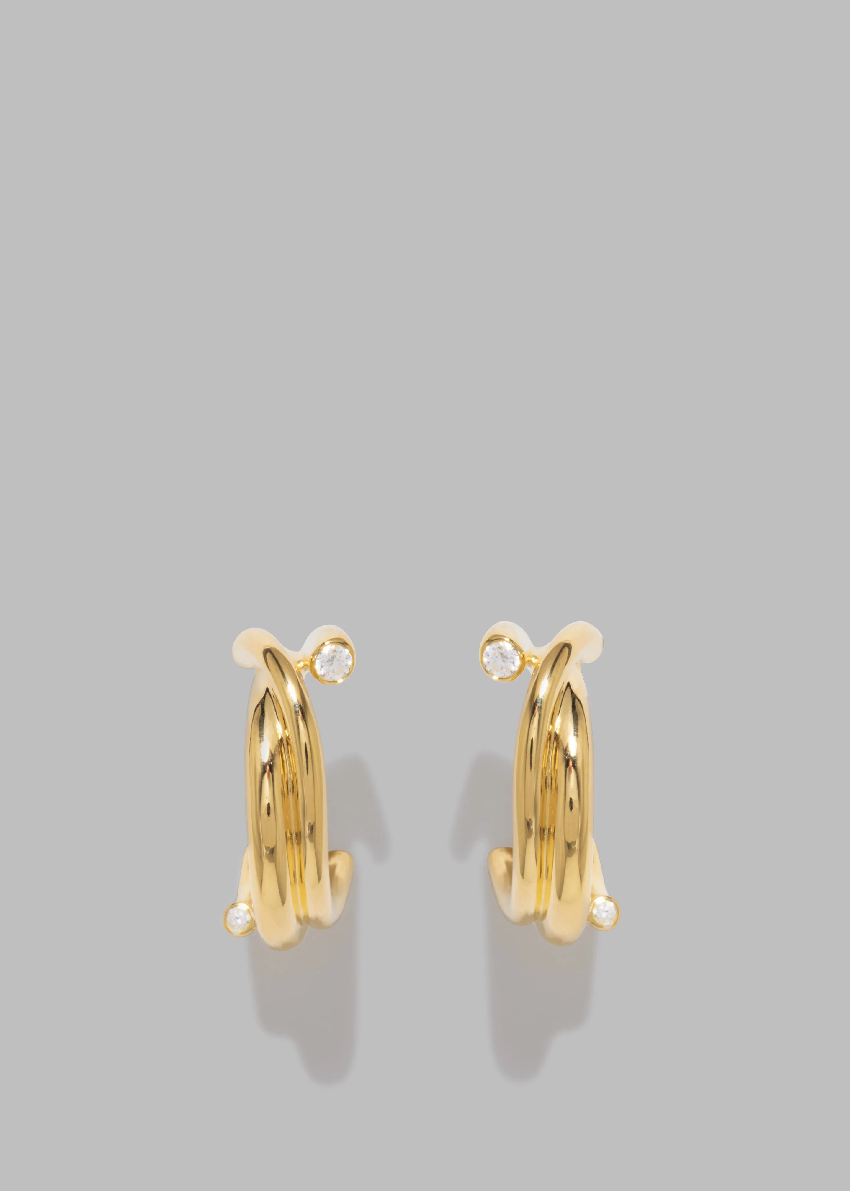 Completedworks Zirconia Hoop Earrings - Gold sold by Frankie Shop product image thumbnail 2