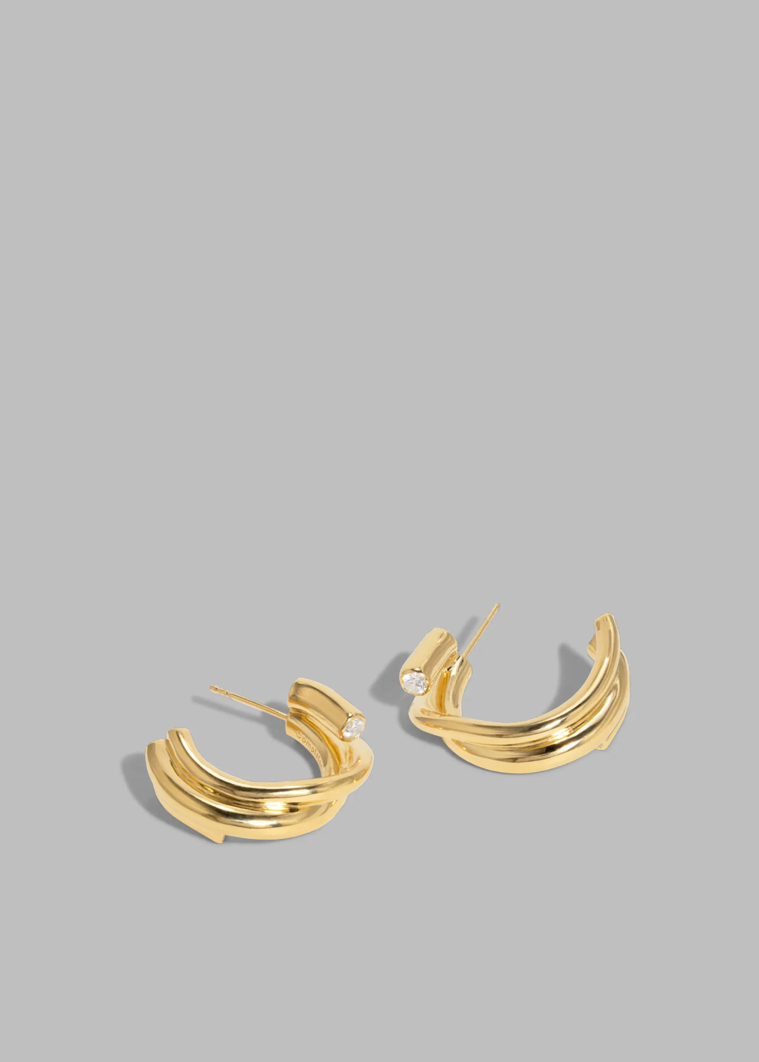 Completedworks Zirconia Hoop Earrings - Gold sold by Frankie Shop product image thumbnail 4