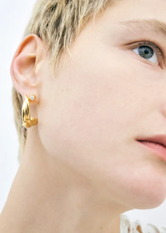 Completedworks Zirconia Hoop Earrings - Gold made by Frankie Shop