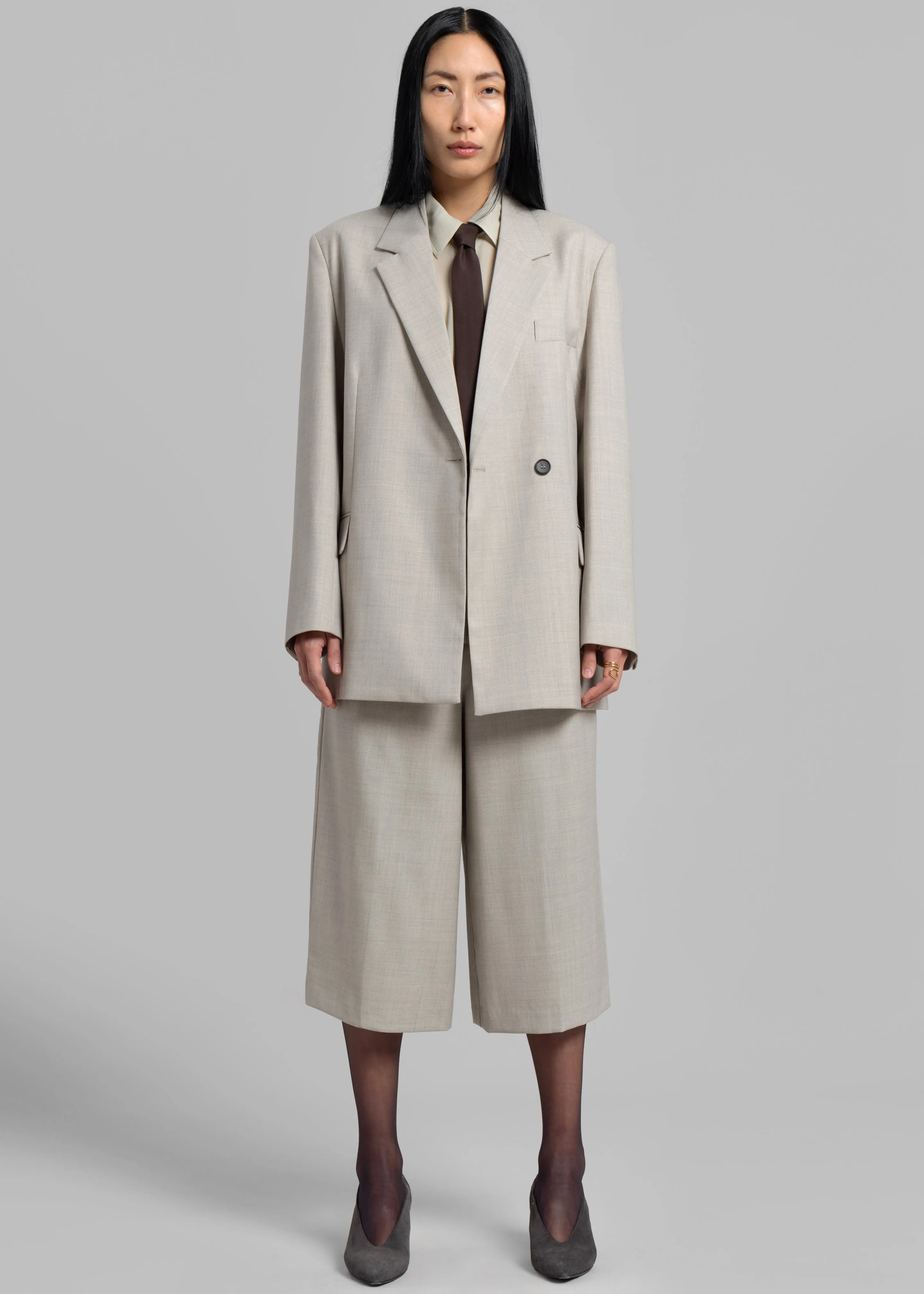 Tessa Wool Blazer - Beige sold by Frankie Shop