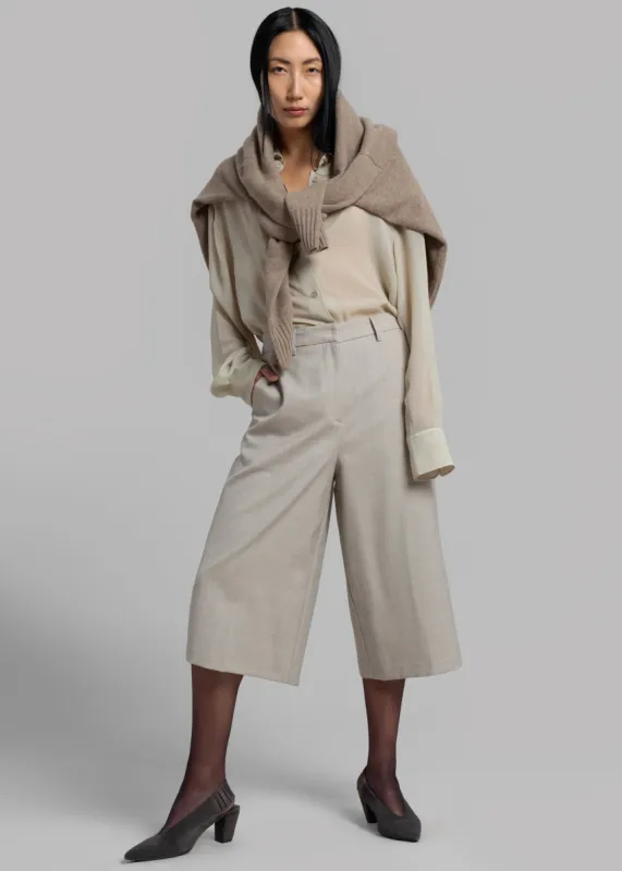 Tessa Wool Bermuda - Beige sold by Frankie Shop