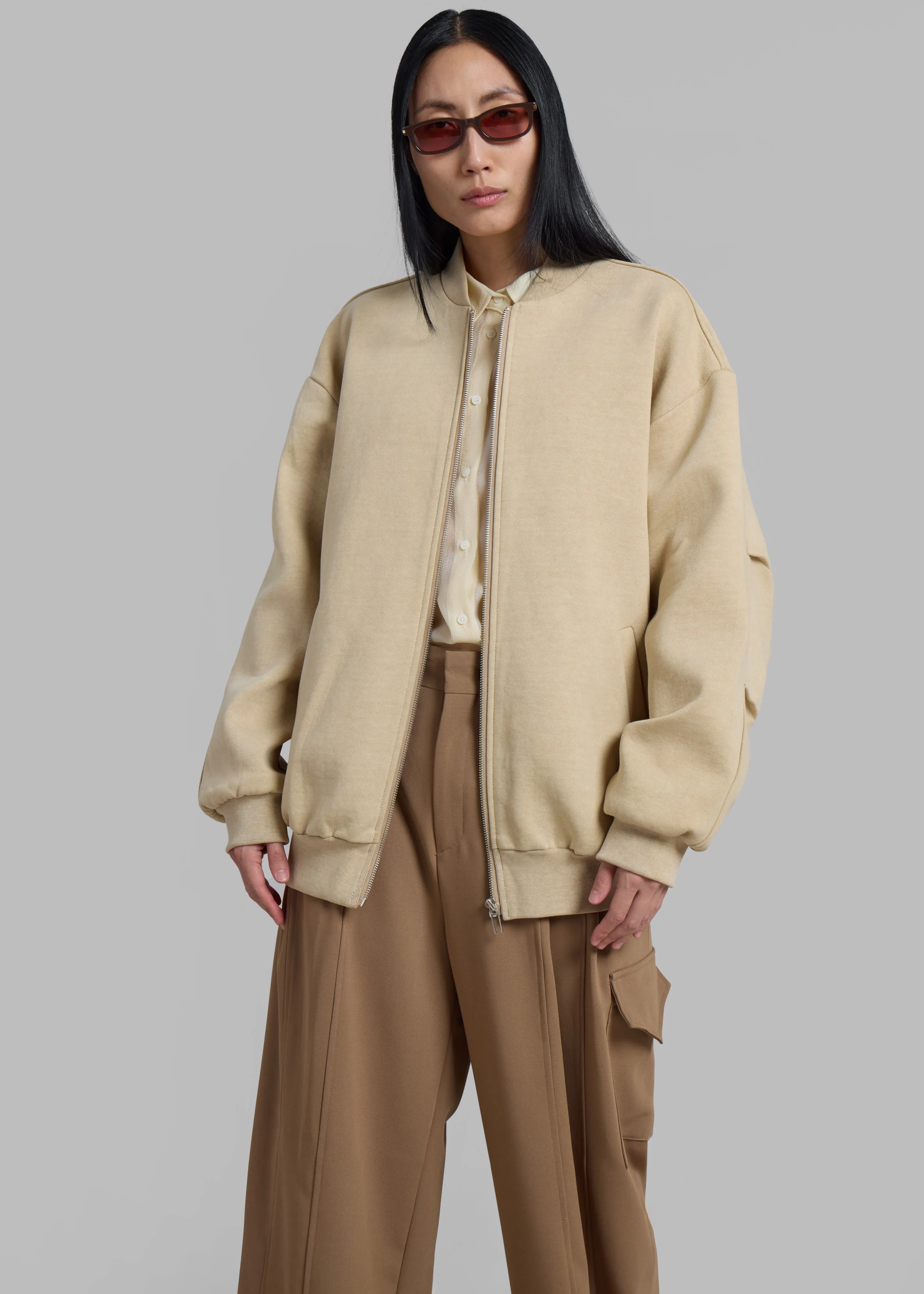 Jura Cotton Bomber Jacket - Beige sold by Frankie Shop