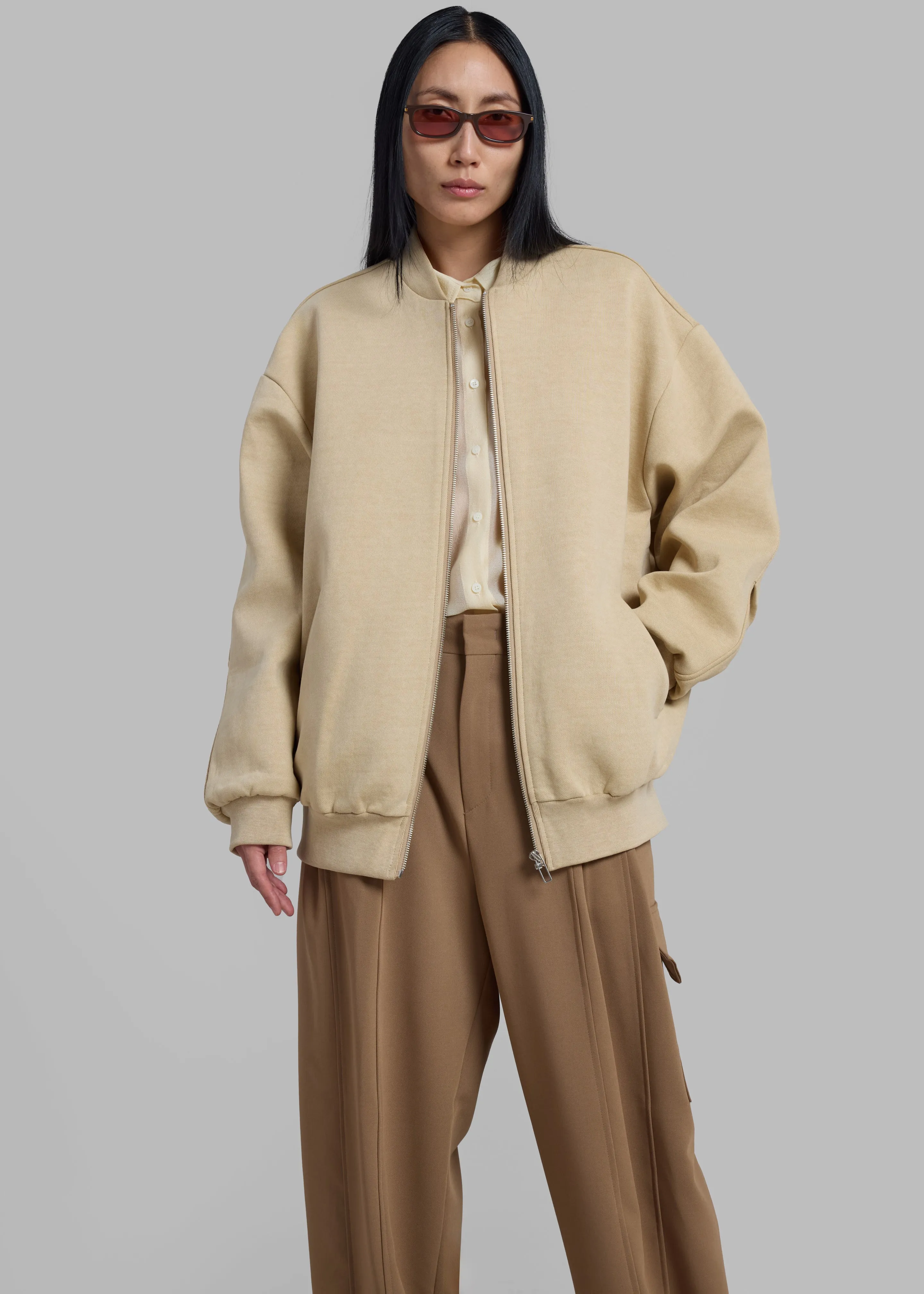 Jura Cotton Bomber Jacket - Beige sold by Frankie Shop product image thumbnail 4
