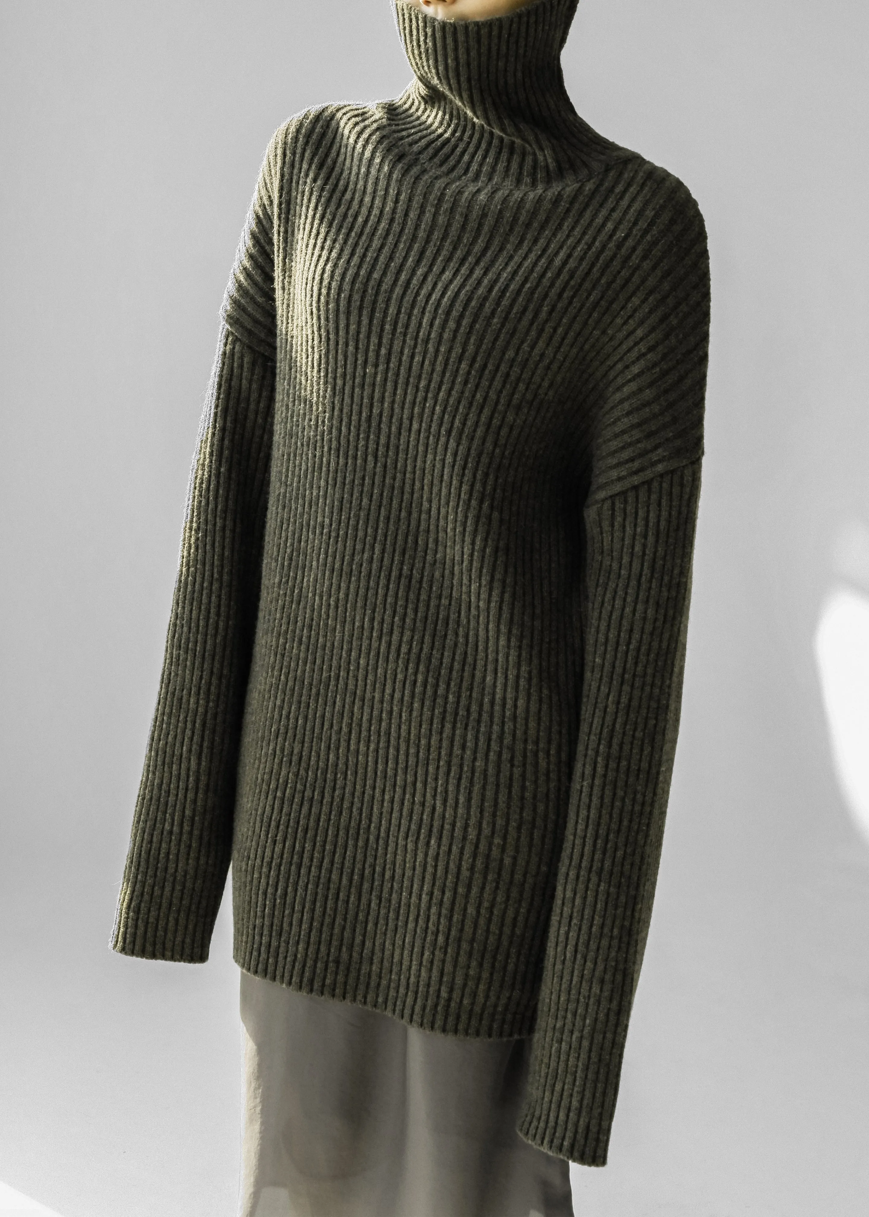 Thelma Ribbed Sweater Dress - Khaki sold by Frankie Shop product image thumbnail 3