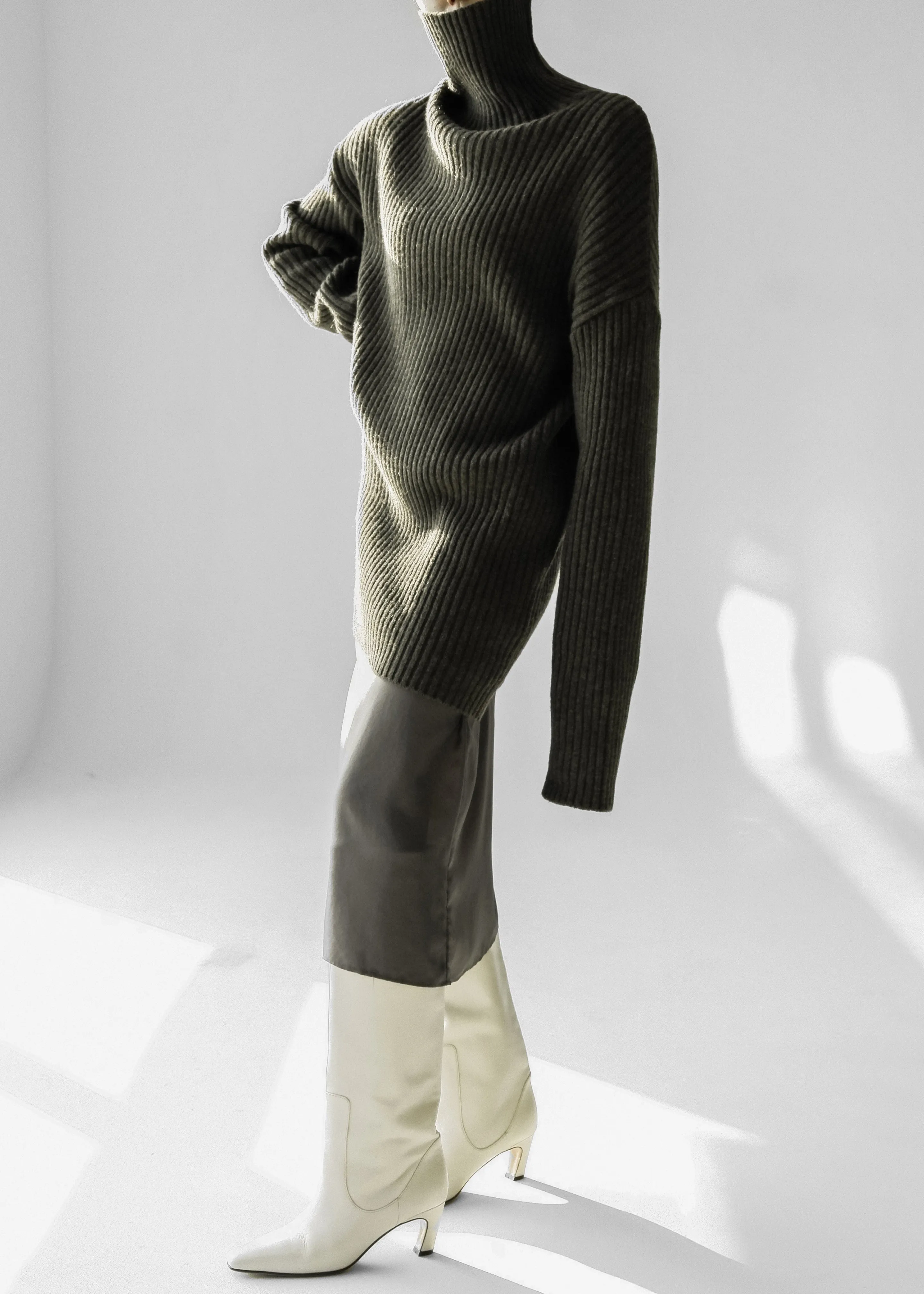 Thelma Ribbed Sweater Dress - Khaki sold by Frankie Shop product image thumbnail 2