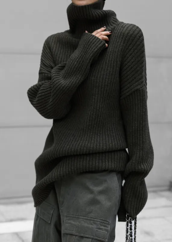 Thelma Ribbed Sweater Dress - Khaki sold by Frankie Shop