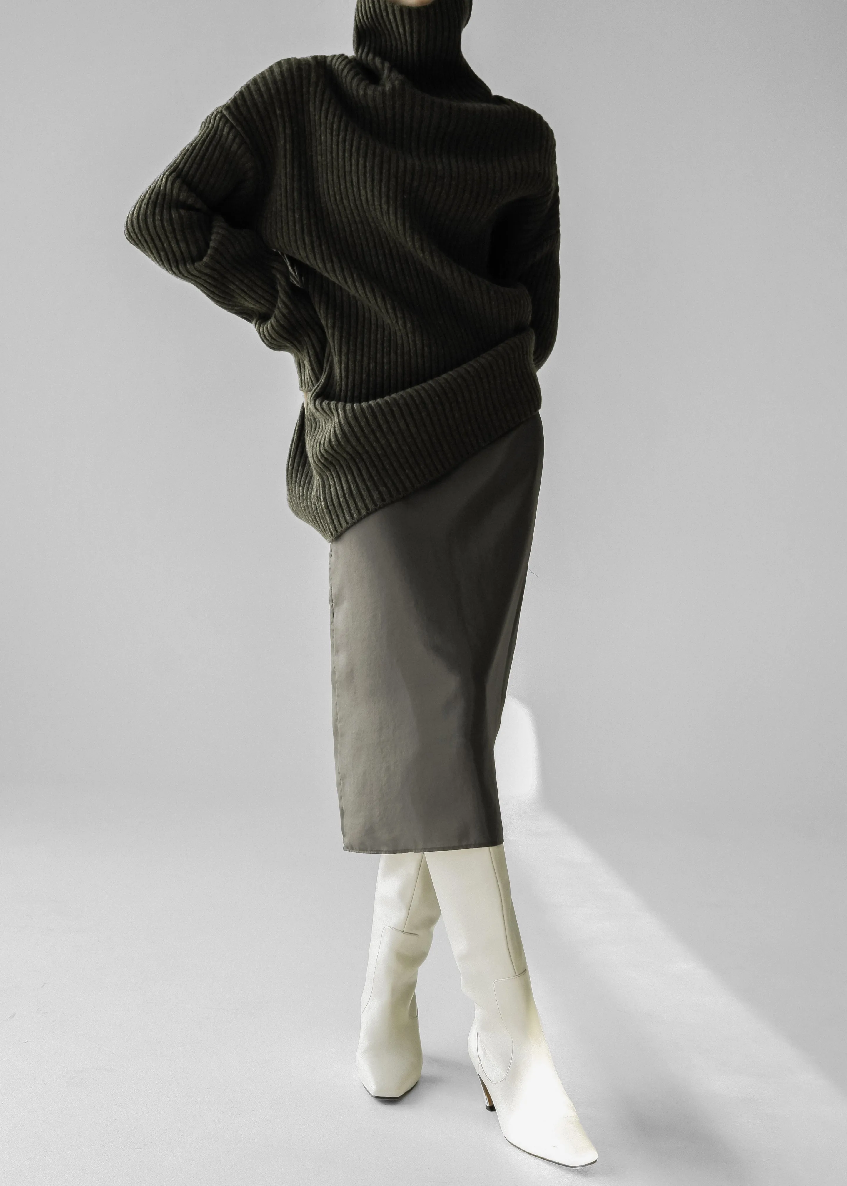 Thelma Ribbed Sweater Dress - Khaki sold by Frankie Shop product image thumbnail 4