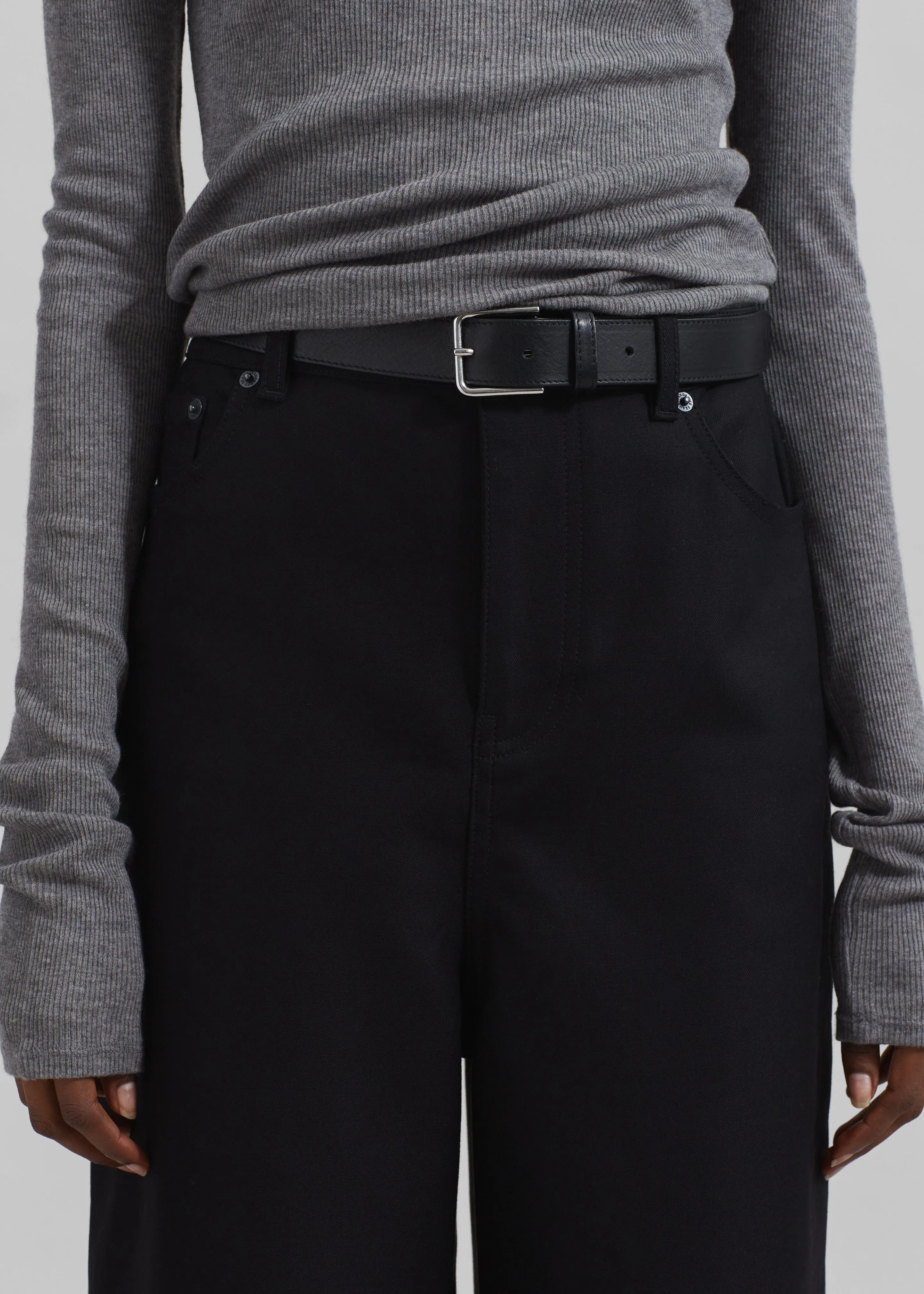 Sasha Wide Leg Twill Pants - Black sold by Frankie Shop product image thumbnail 4