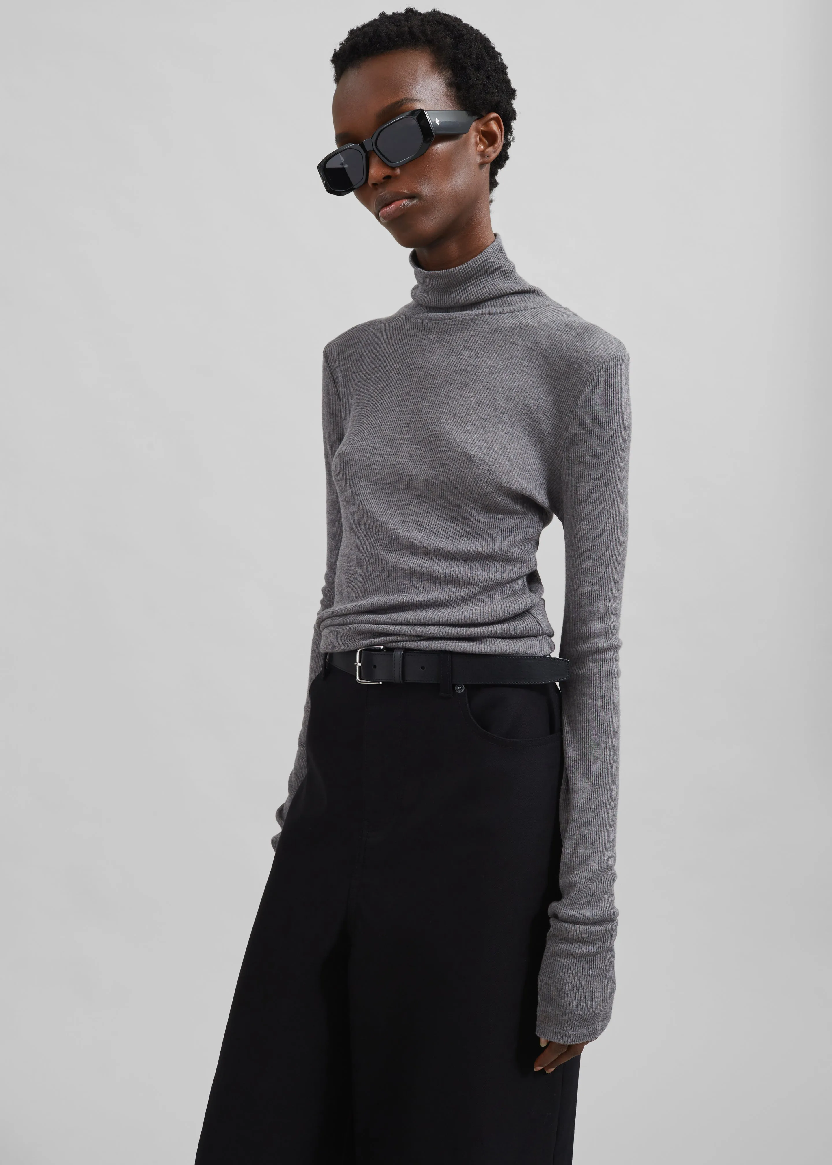Samsøe Samsøe Sasonnet Turtleneck - Mid Grey Melange sold by Frankie Shop product image thumbnail 4