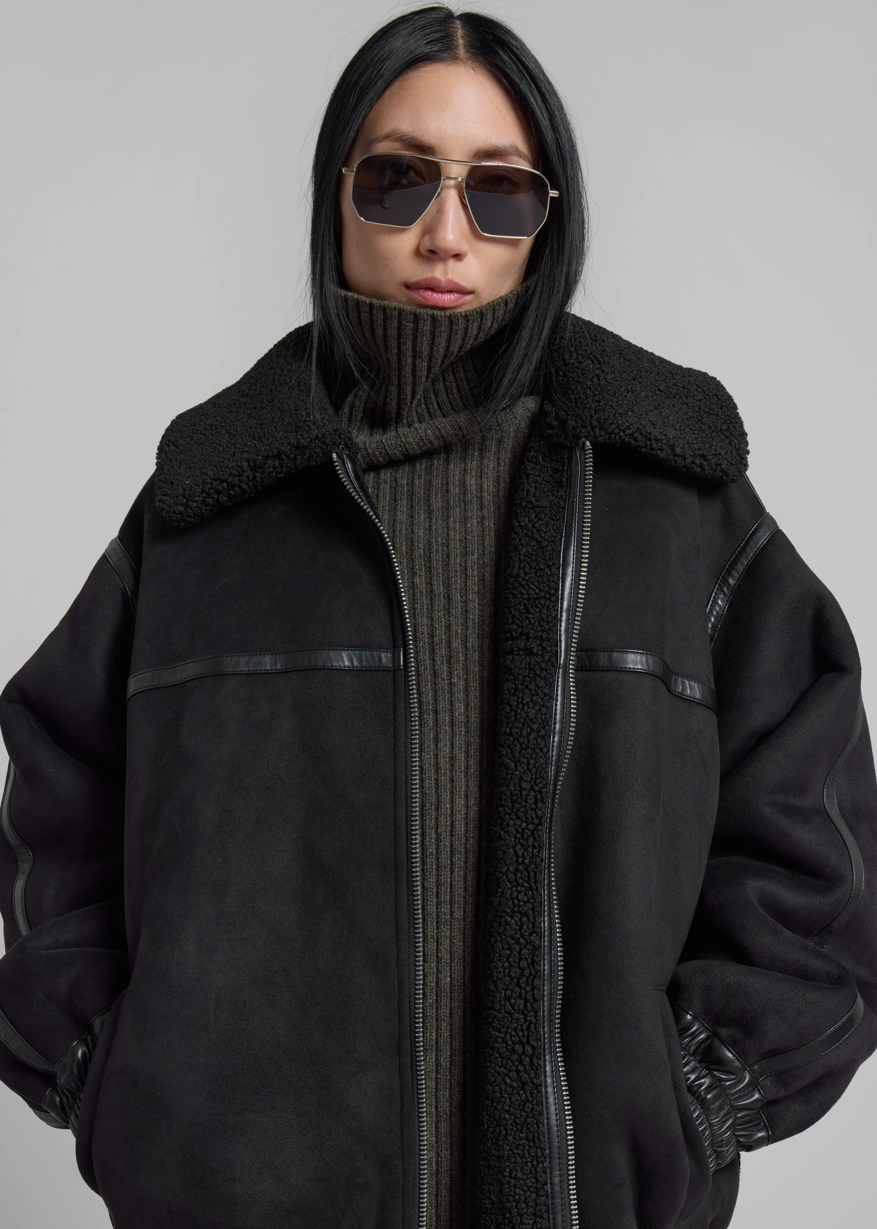 Rotate Oversized Bomber Jacket - Black sold by Frankie Shop product image thumbnail 3