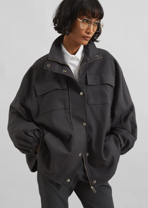Monroy Utility Jacket - Charcoal sold by Frankie Shop