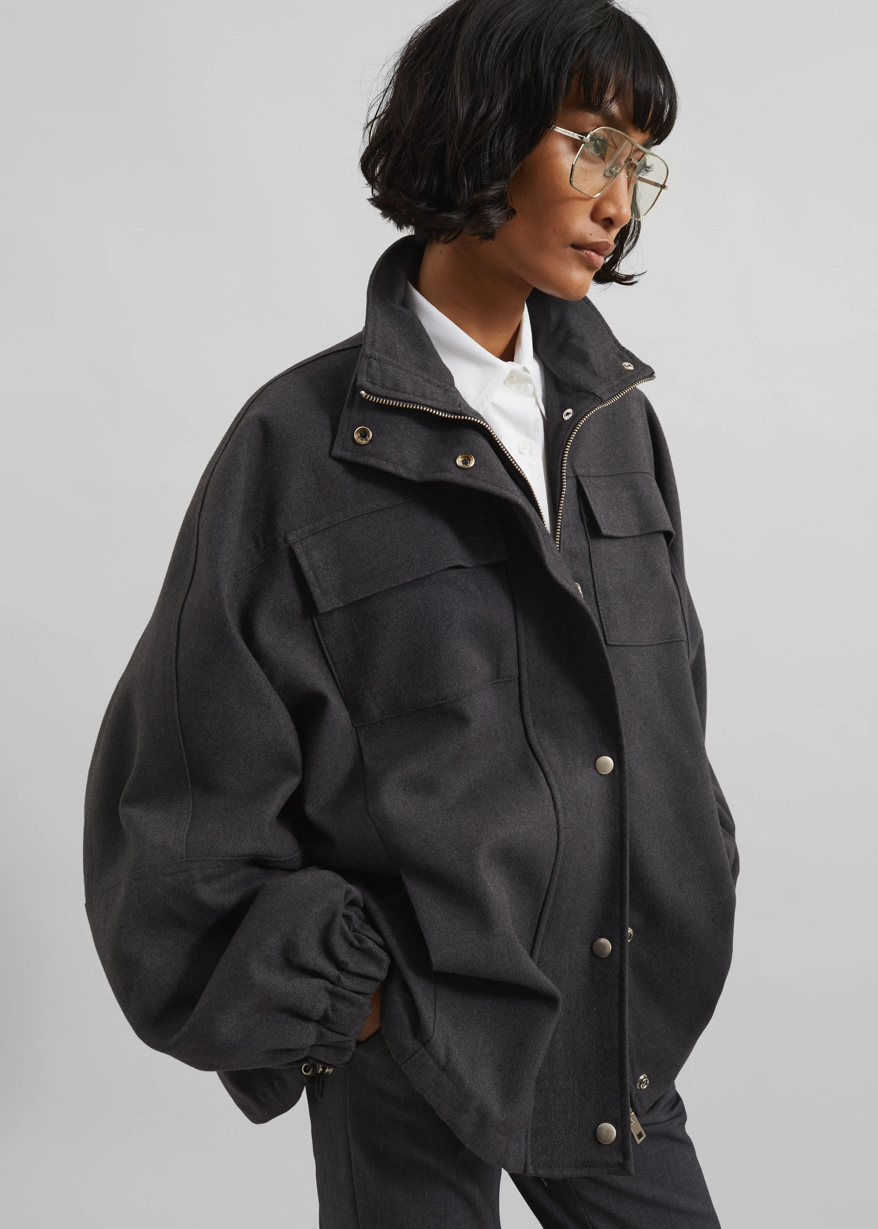 Monroy Utility Jacket - Charcoal sold by Frankie Shop product image thumbnail 5