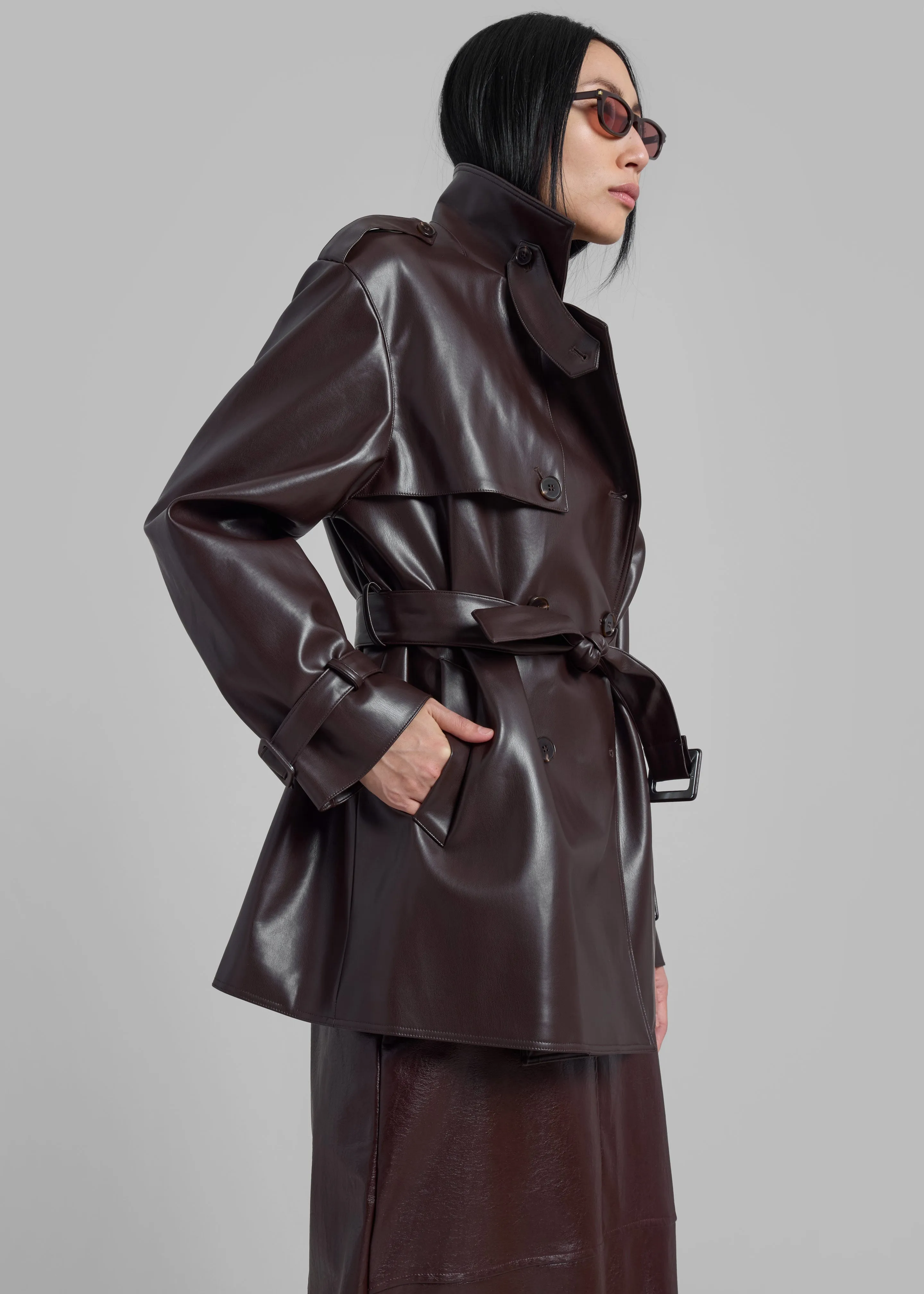 Medora Faux Leather Trench - Brown sold by Frankie Shop product image thumbnail 2