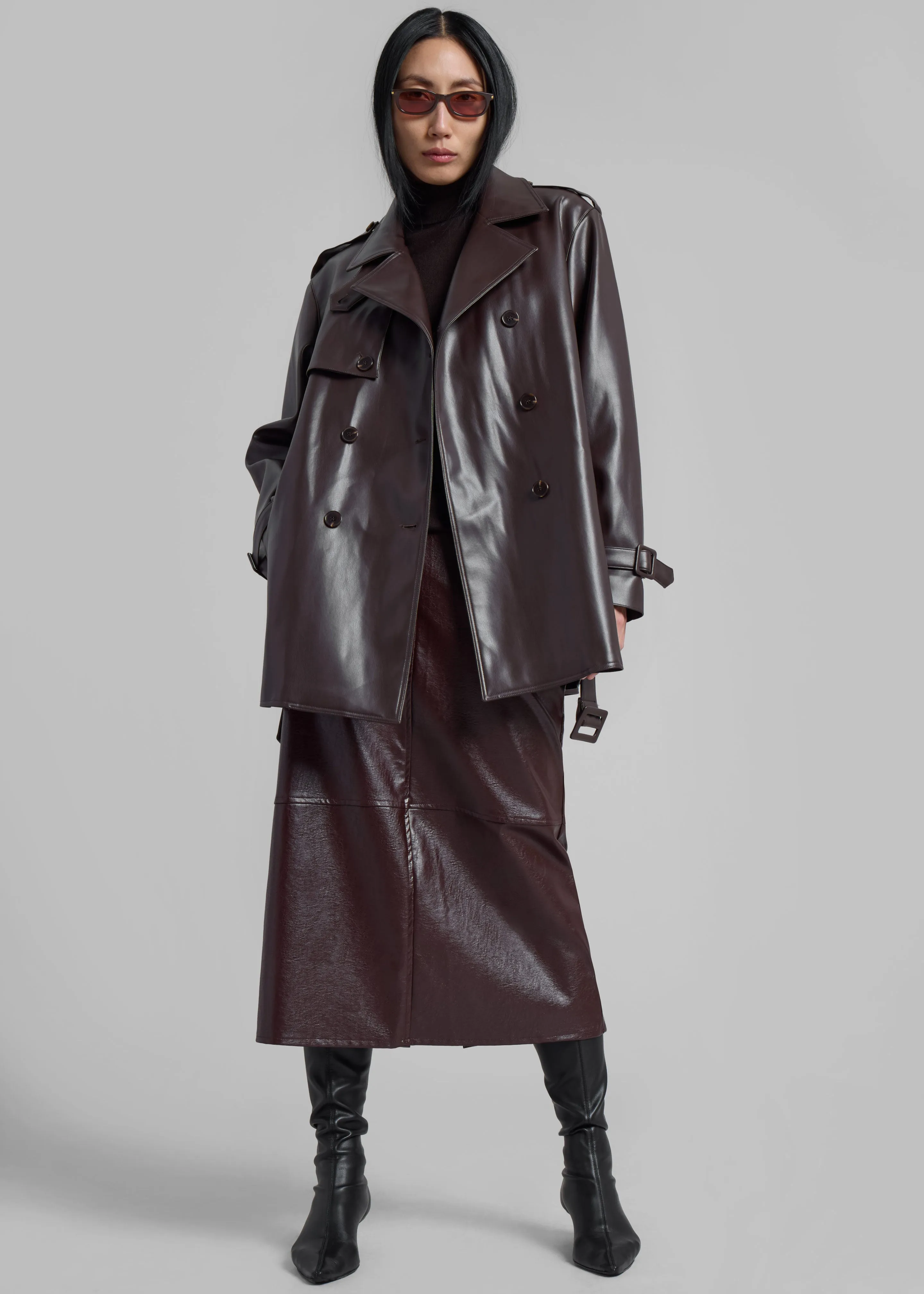 Medora Faux Leather Trench - Brown sold by Frankie Shop product image thumbnail 5