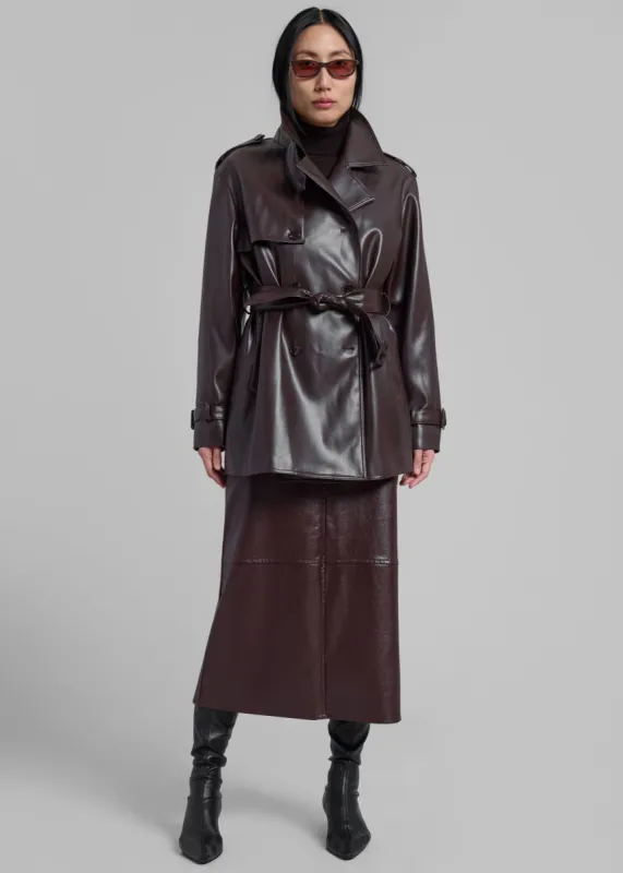 Medora Faux Leather Trench - Brown sold by Frankie Shop