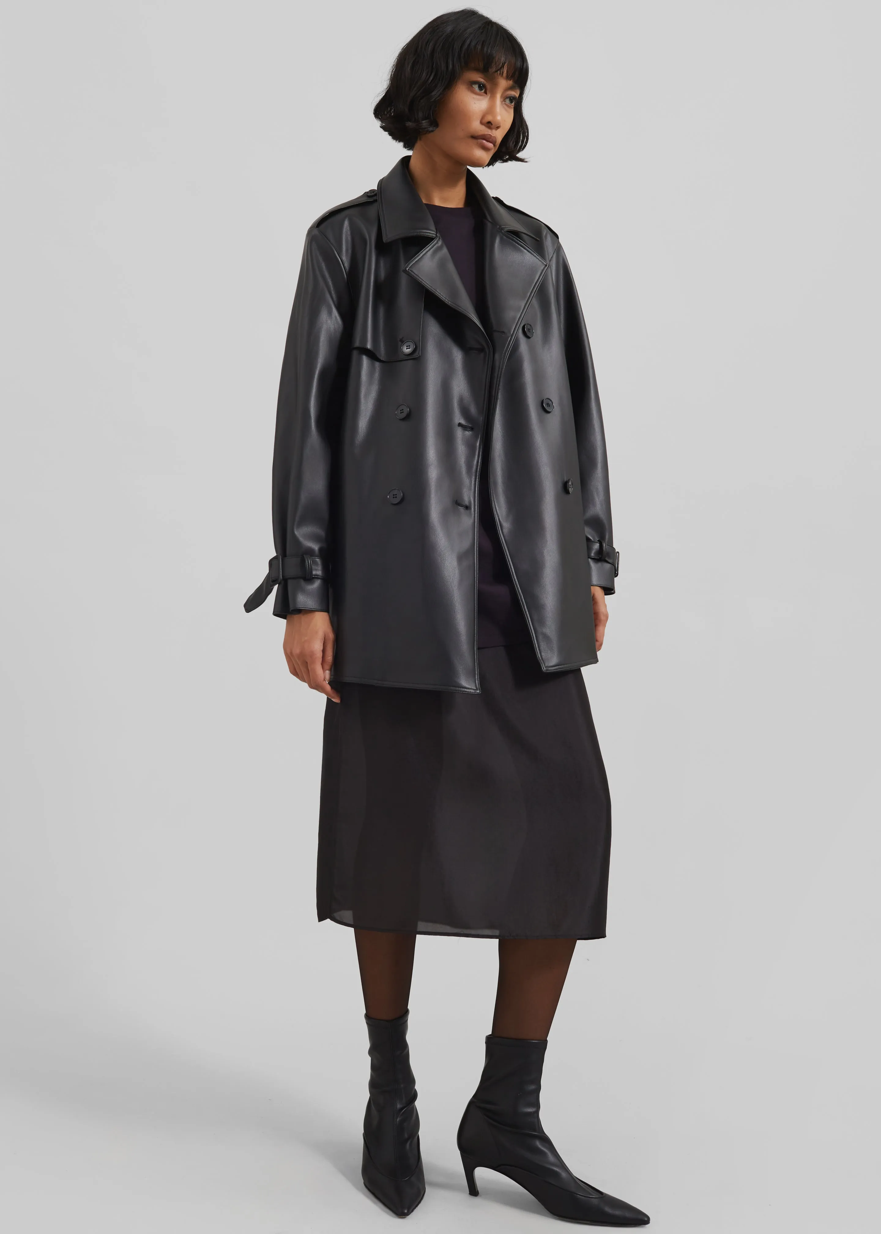 Medora Faux Leather Trench - Black sold by Frankie Shop product image thumbnail 2