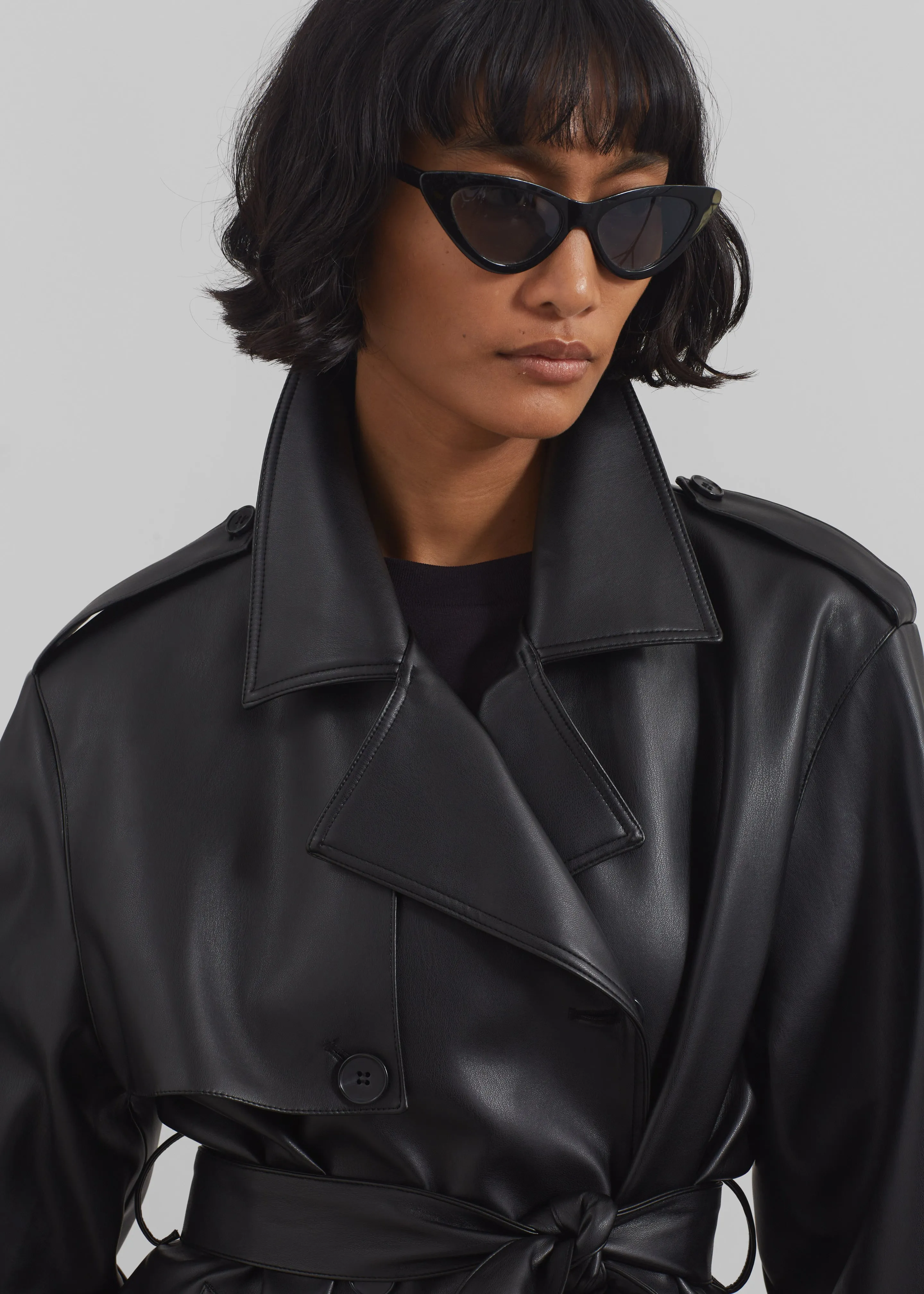 Medora Faux Leather Trench - Black sold by Frankie Shop product image thumbnail 5