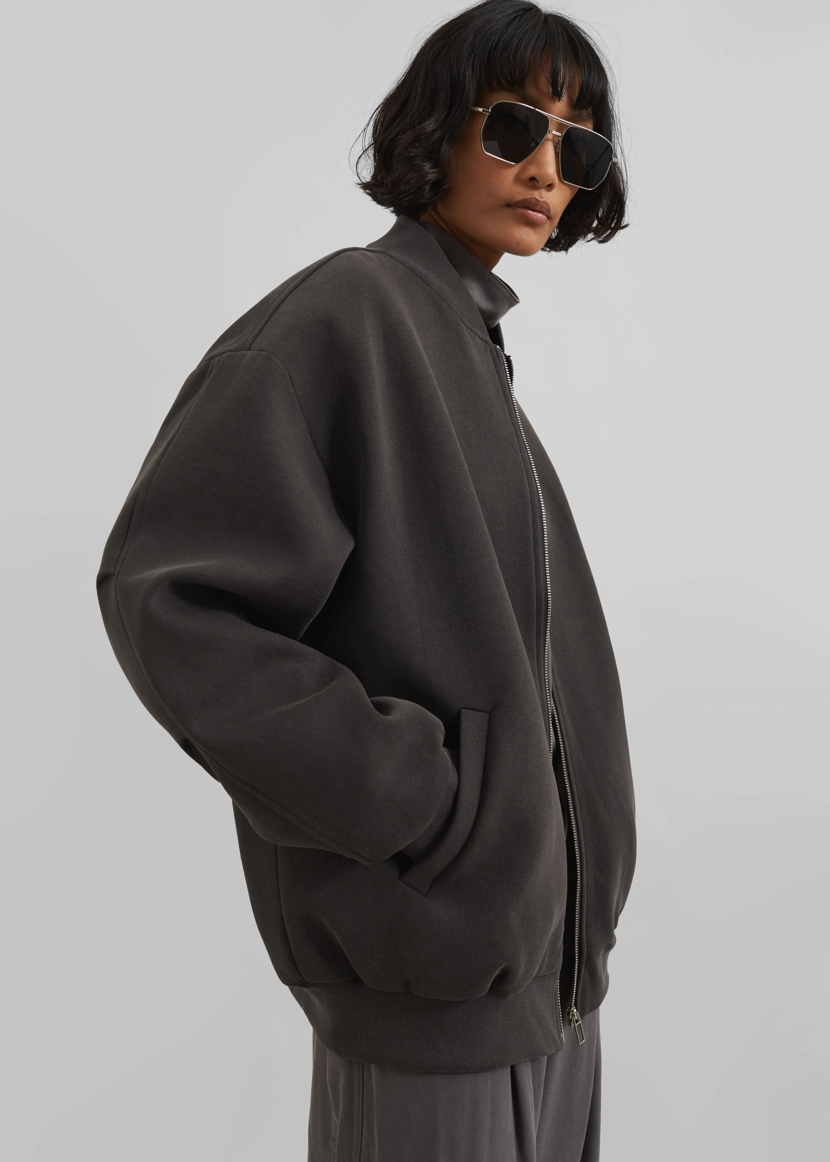 Jura Cotton Bomber Jacket - Charcoal sold by Frankie Shop product image thumbnail 4