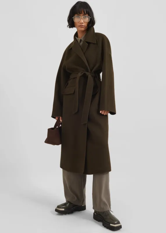 Jalhay Oversized Wool Coat - Khaki Brown sold by Frankie Shop