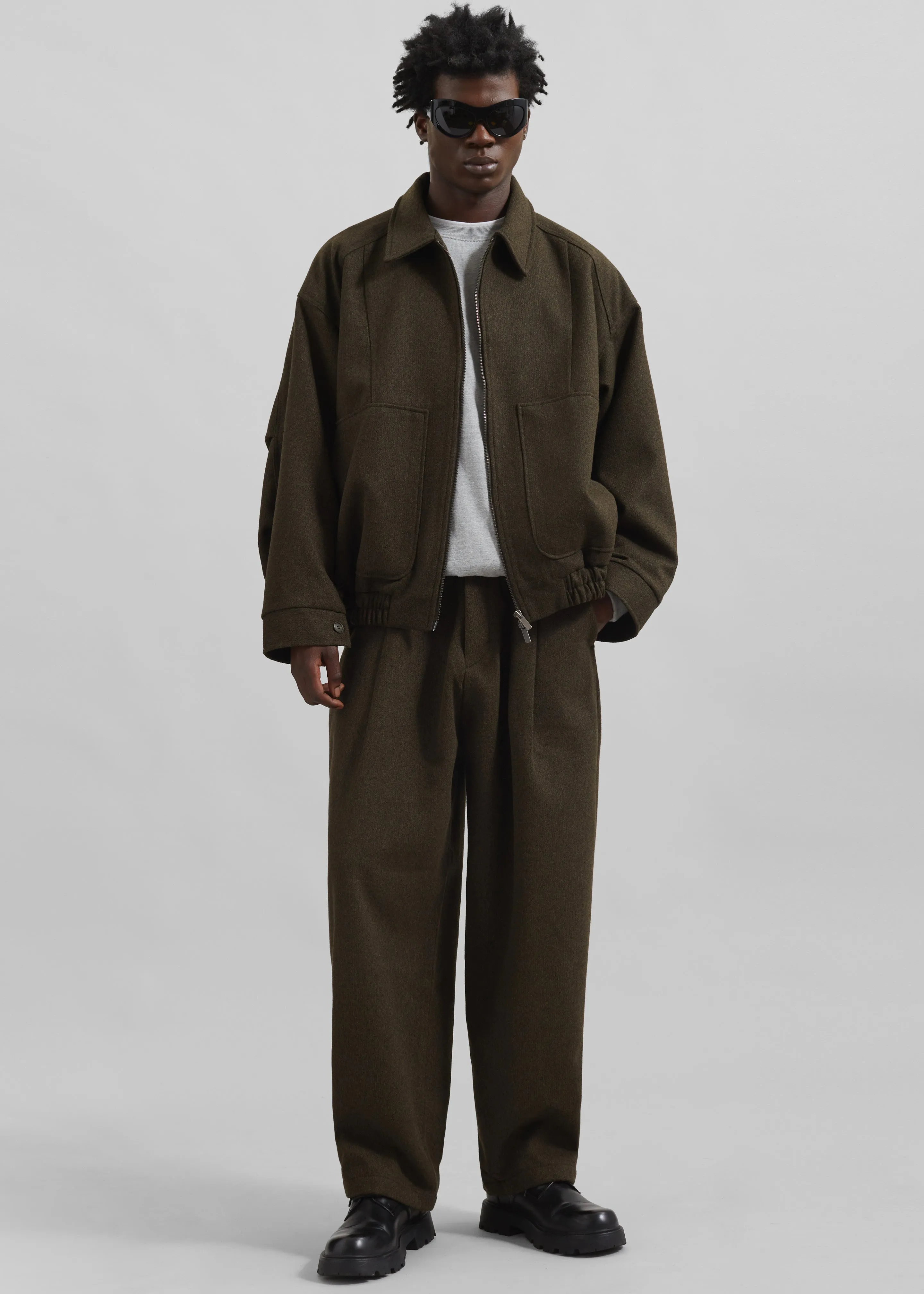 Felix Trousers - Dark Olive sold by Frankie Shop