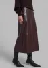 Erminie Midi Faux Leather Skirt - Brown sold by Frankie Shop