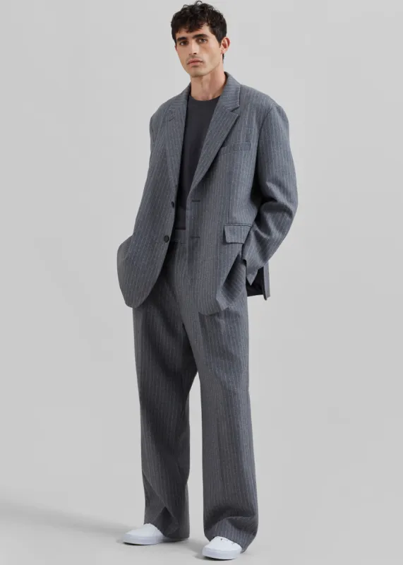 Beo Suit Pants - Grey/White Pinstripe sold by Frankie Shop