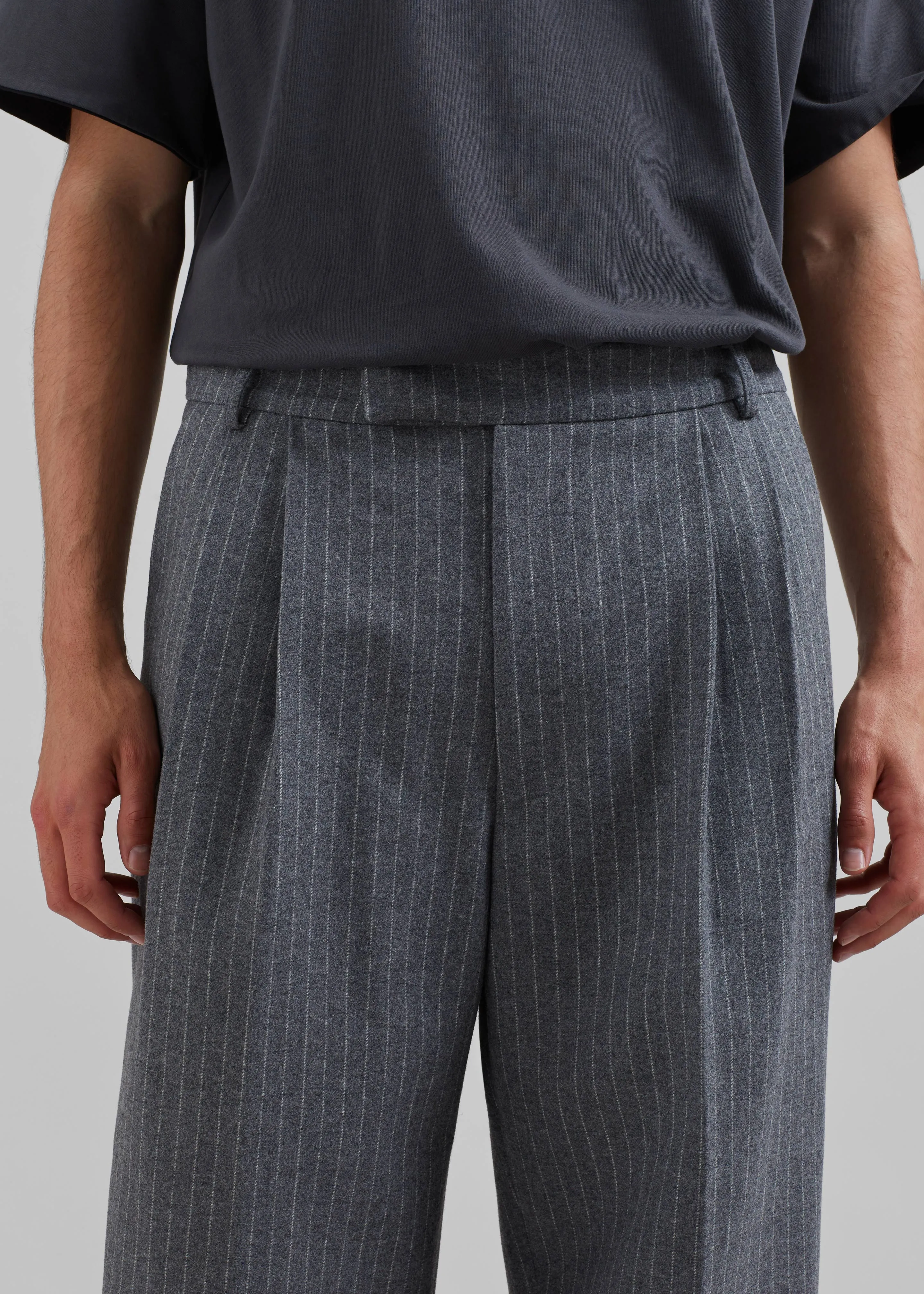 Beo Suit Pants - Grey/White Pinstripe sold by Frankie Shop product image thumbnail 3