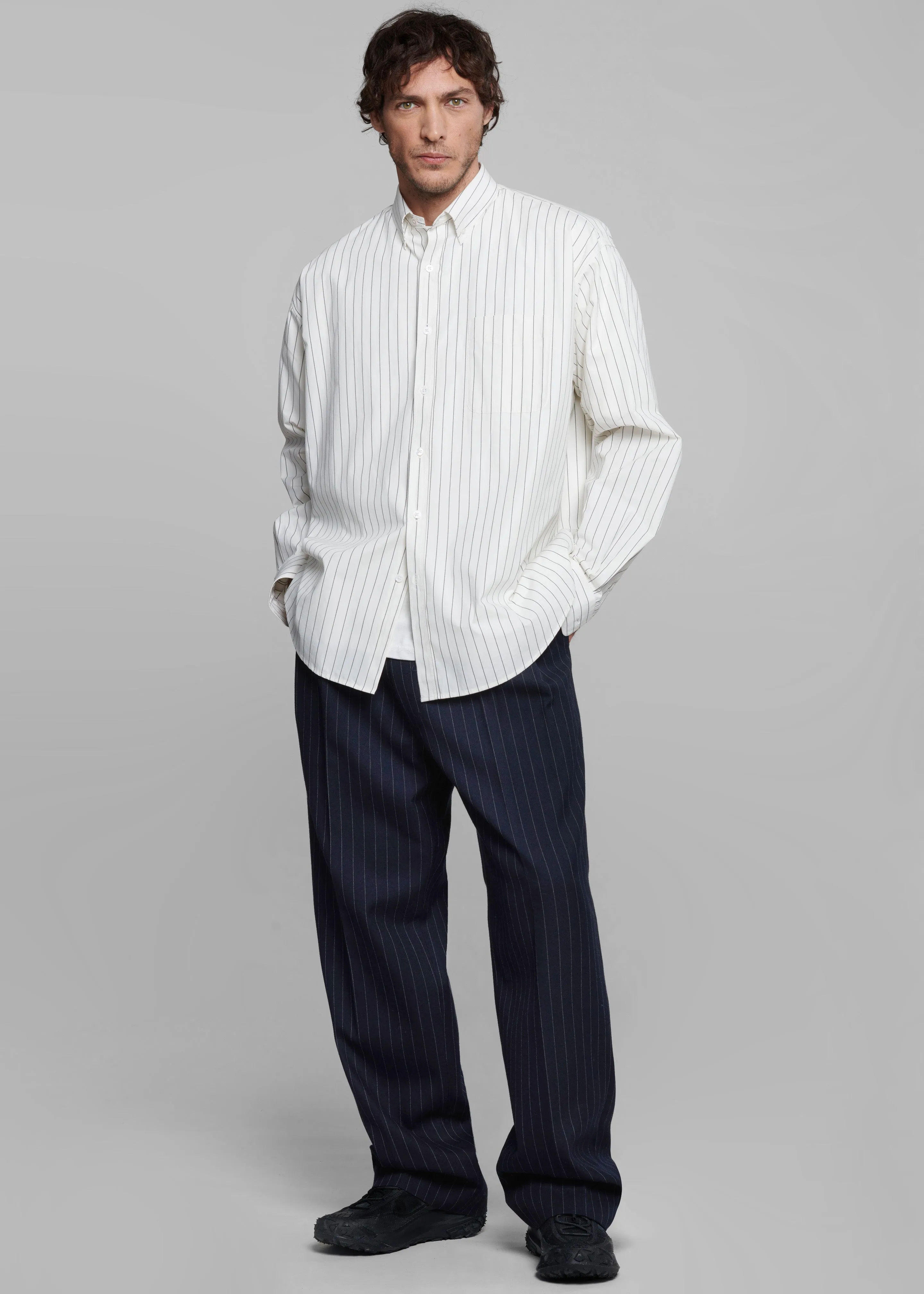 Beo Suit Pants - Navy/White Pinstripe sold by Frankie Shop product image thumbnail 5