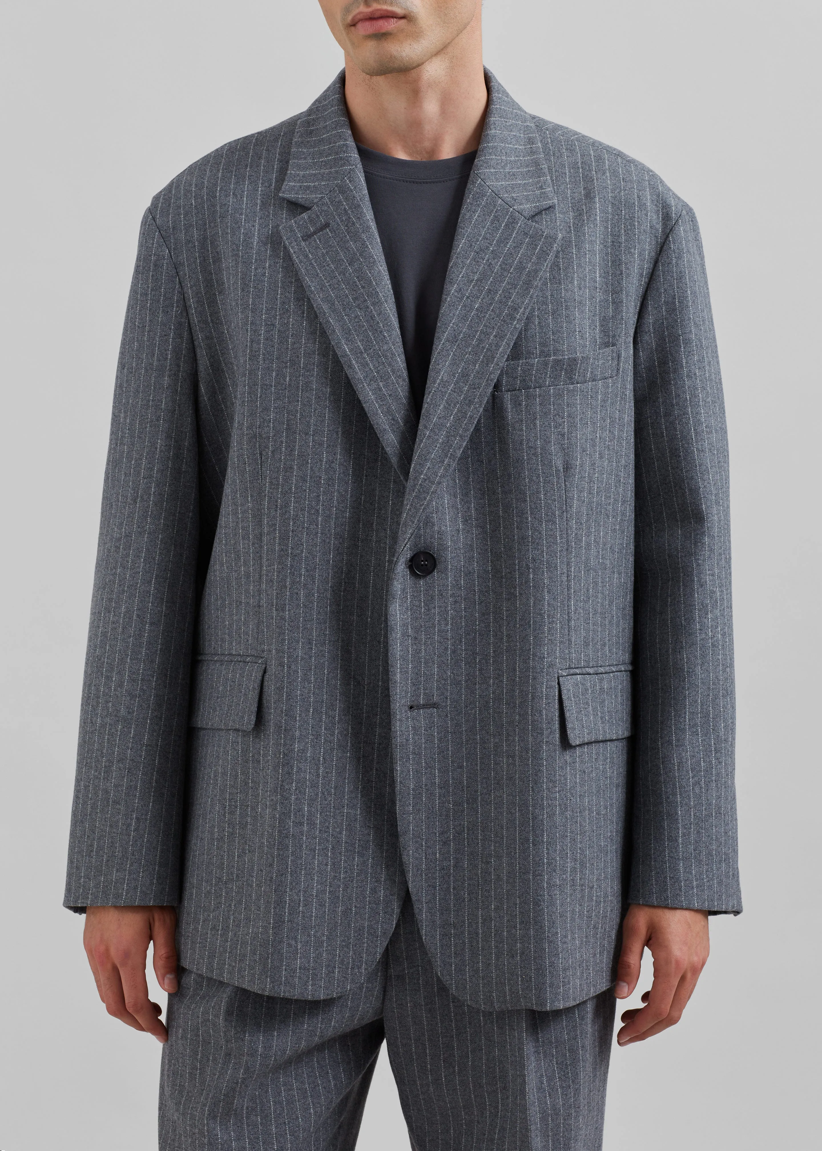 Beo Blazer - Grey/White Pinstripe sold by Frankie Shop product image thumbnail 3