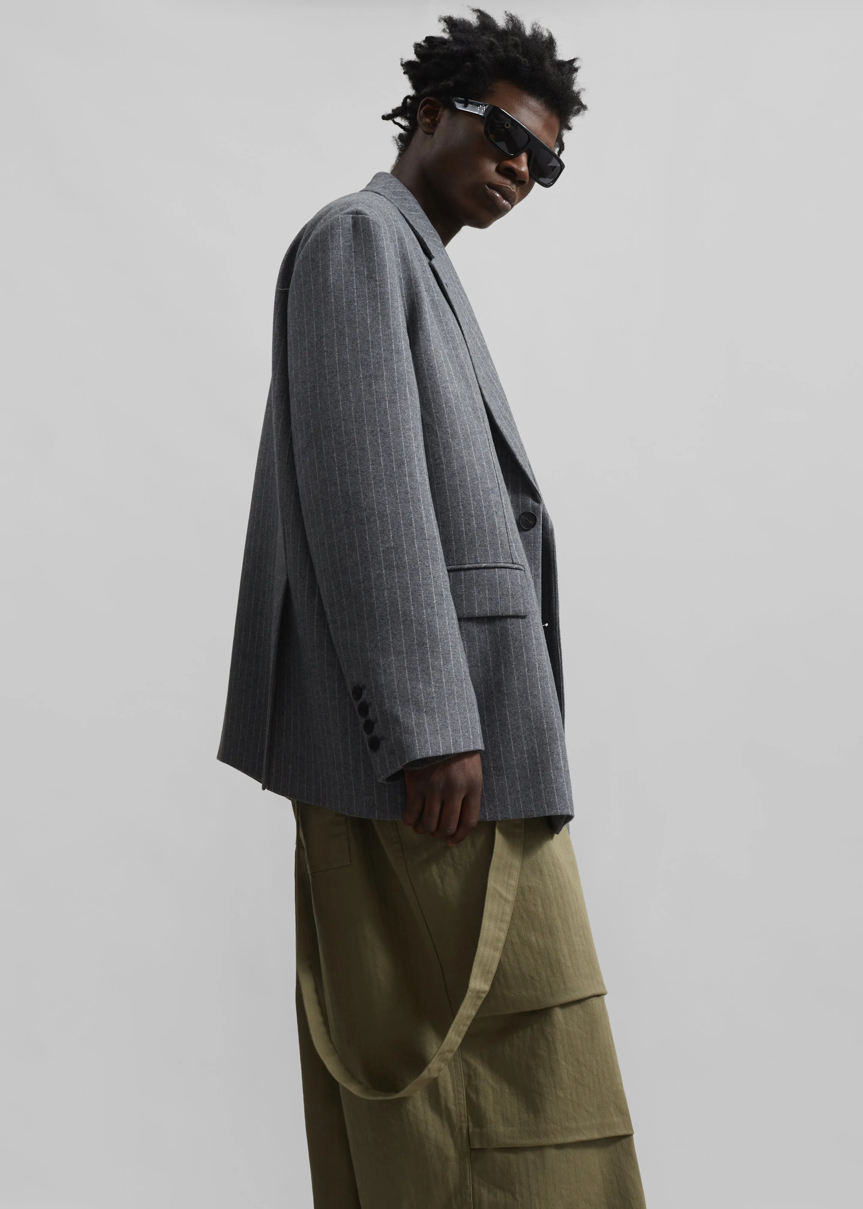 Beo Blazer - Grey/White Pinstripe sold by Frankie Shop product image thumbnail 5