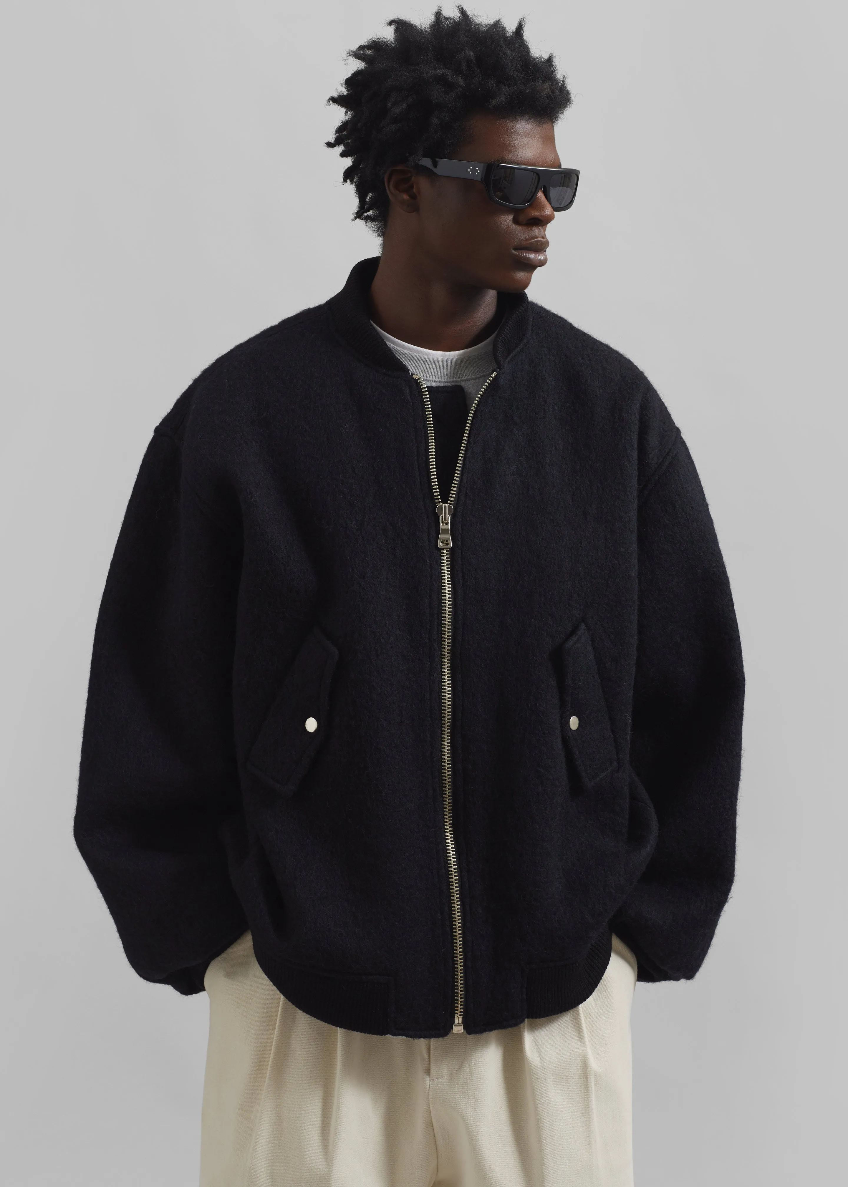 Astra Wool Bomber Jacket - Black sold by Frankie Shop