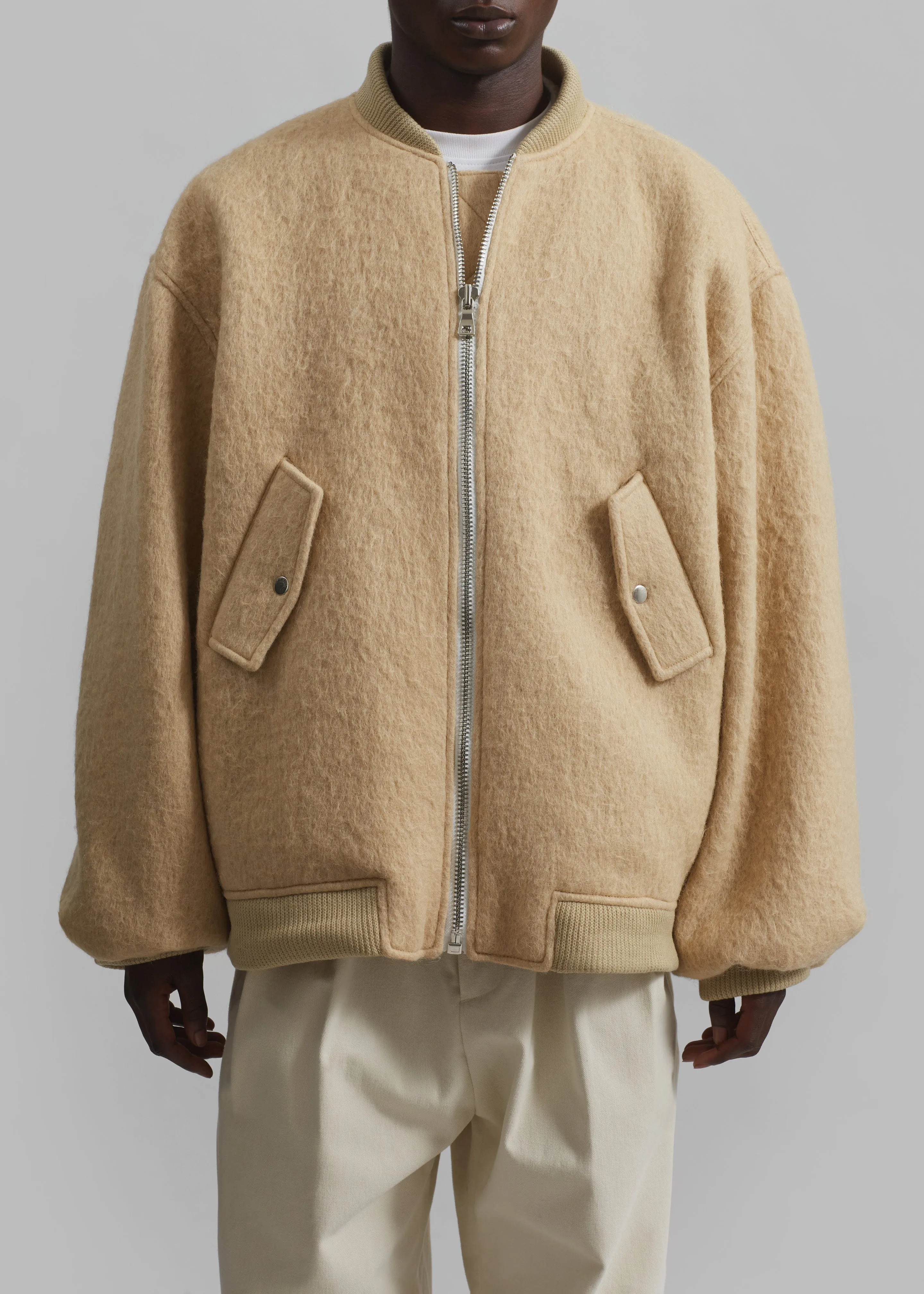 Astra Wool Bomber Jacket - Pale Yellow sold by Frankie Shop product image thumbnail 2