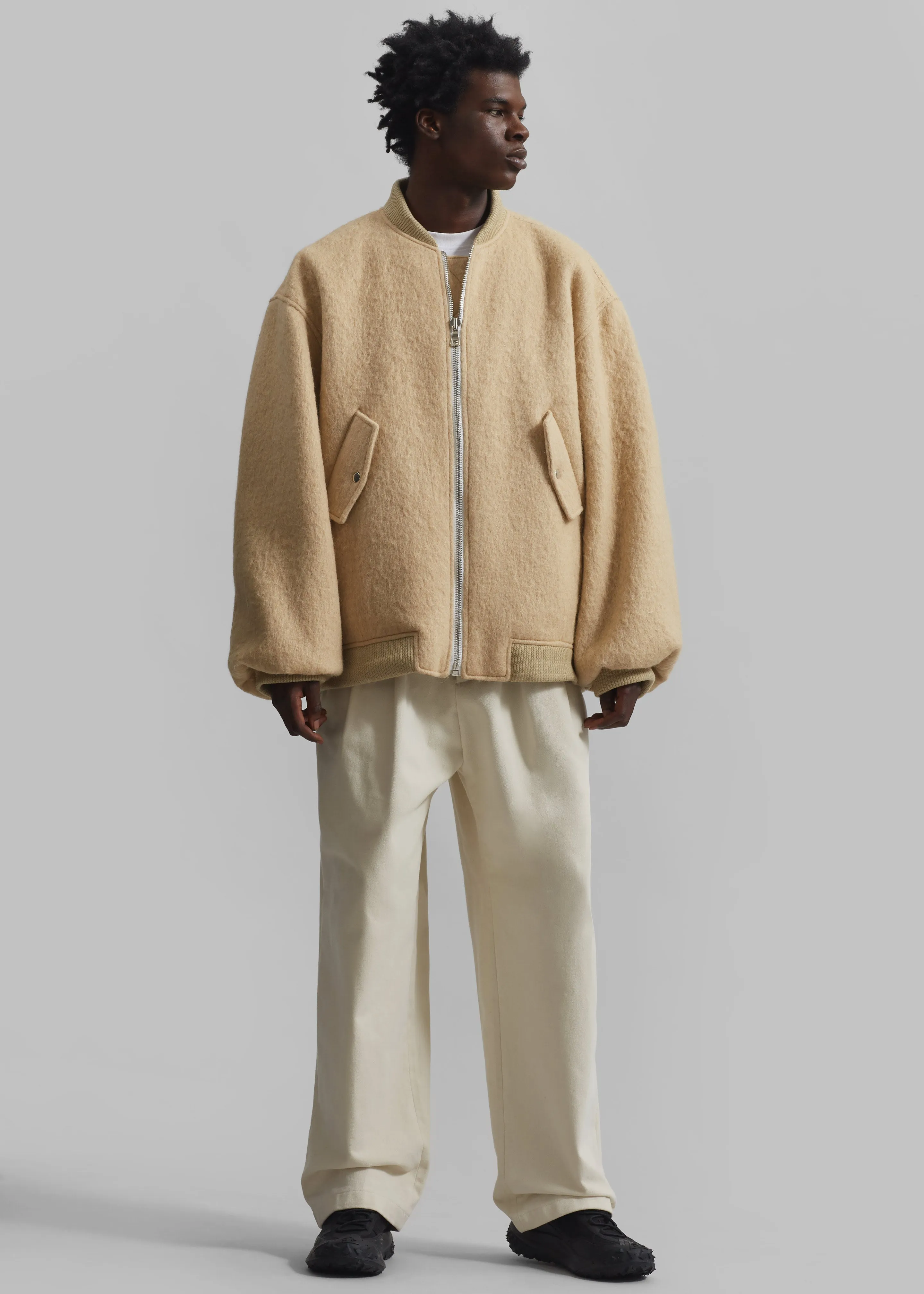 Astra Wool Bomber Jacket - Pale Yellow sold by Frankie Shop product image thumbnail 4