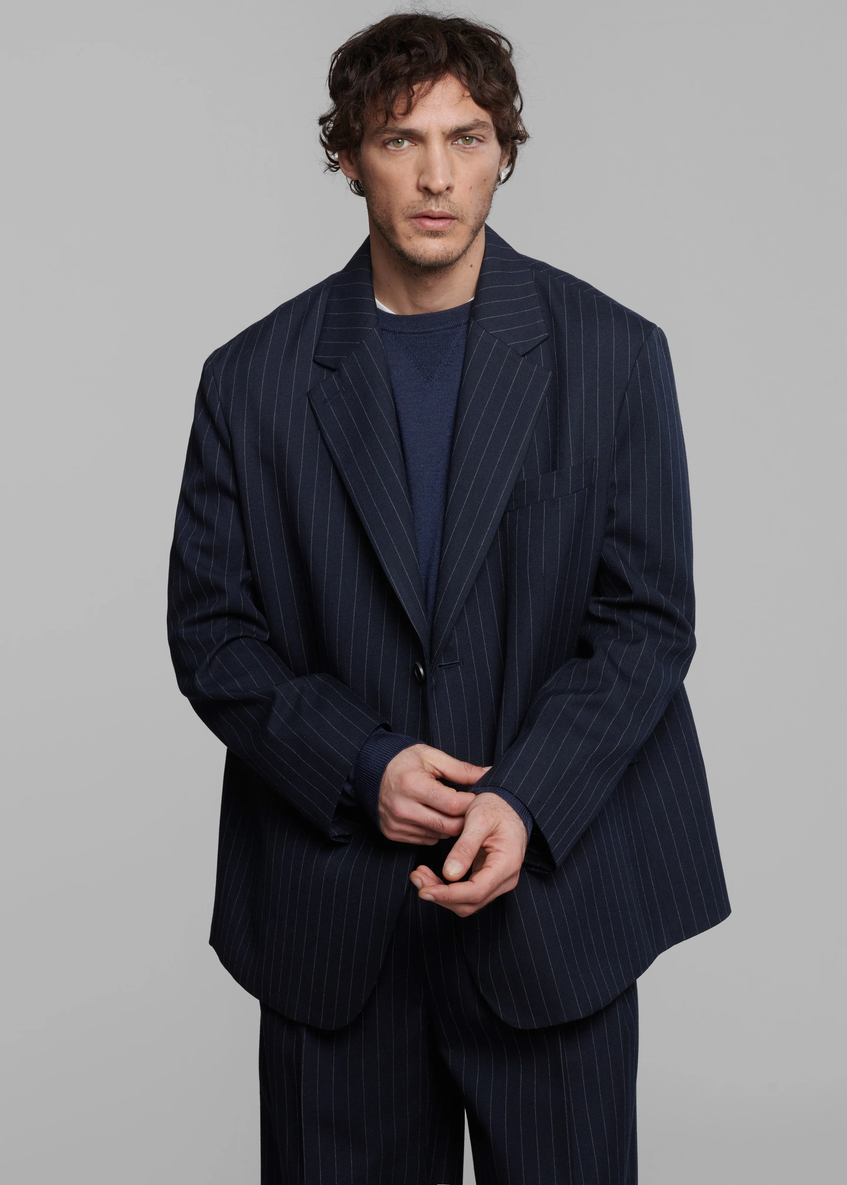 Beo Blazer - Navy/White Pinstripe sold by Frankie Shop product image thumbnail 5