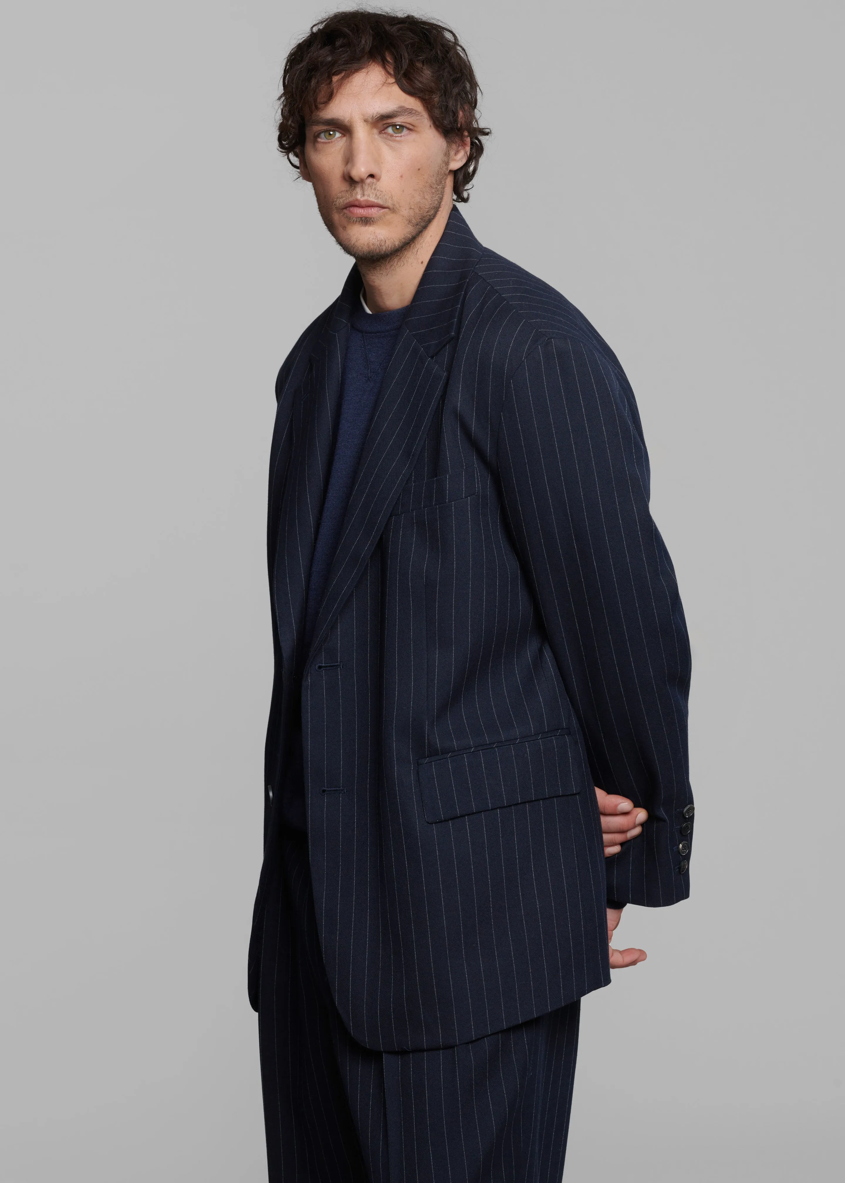 Beo Blazer - Navy/White Pinstripe sold by Frankie Shop product image thumbnail 2