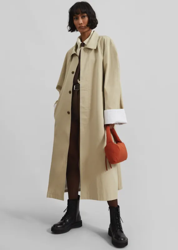 Arlise Oversized Trench Coat - Beige sold by Frankie Shop