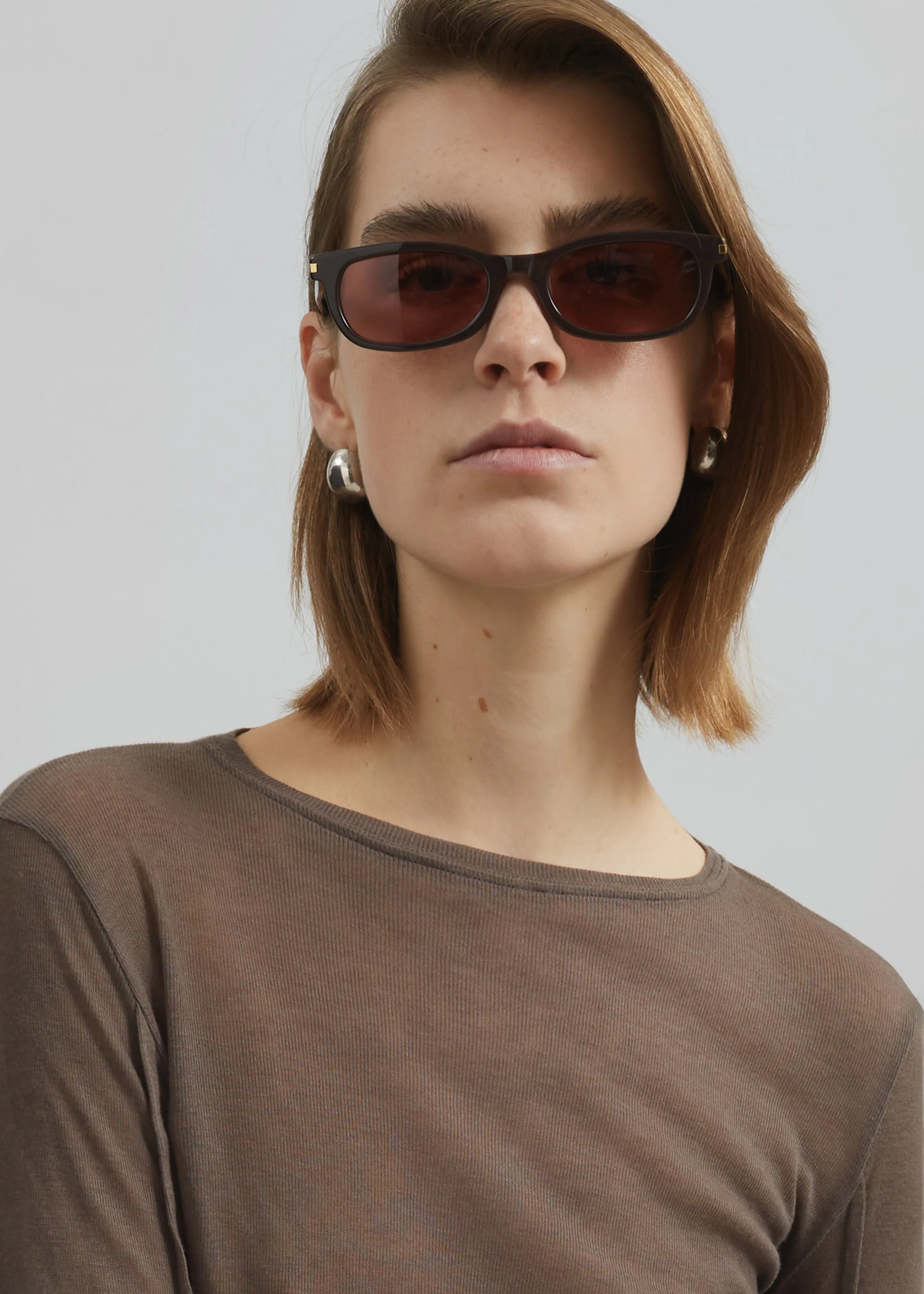 Mesa Sheer Long Sleeve Tee - Brown sold by Frankie Shop product image thumbnail 2